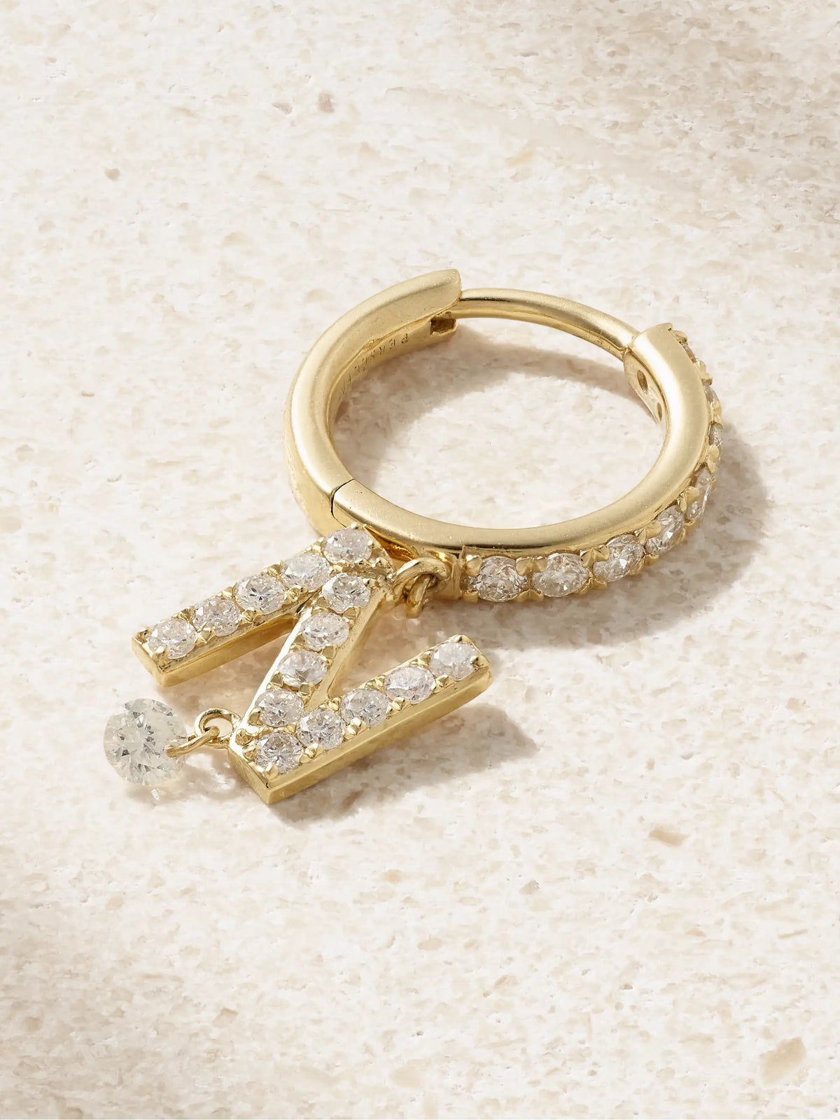 Initial 18-karat Gold Diamond Single Earring