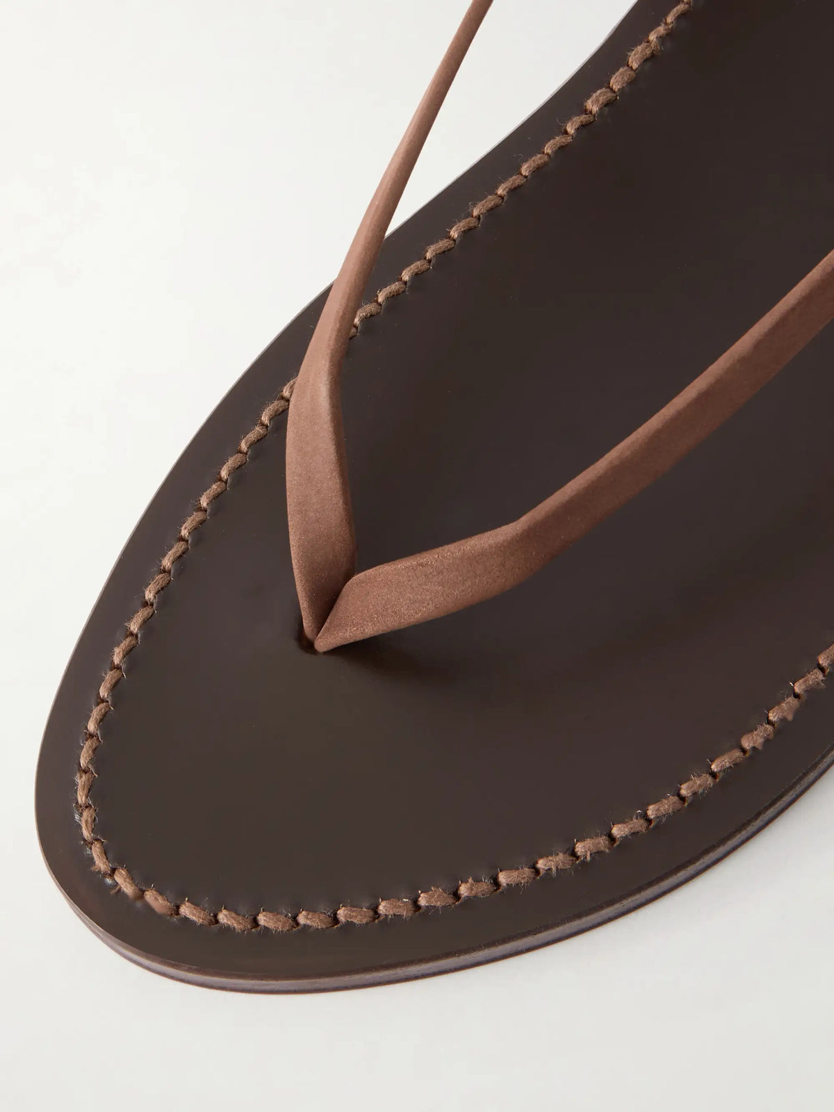 Abako Nubuck And Leather Thong Sandals