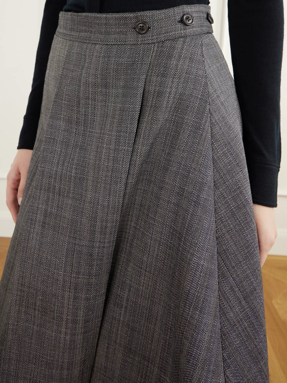 Our Legacy Mono Wool Broken Twill Wrap Midi Skirt