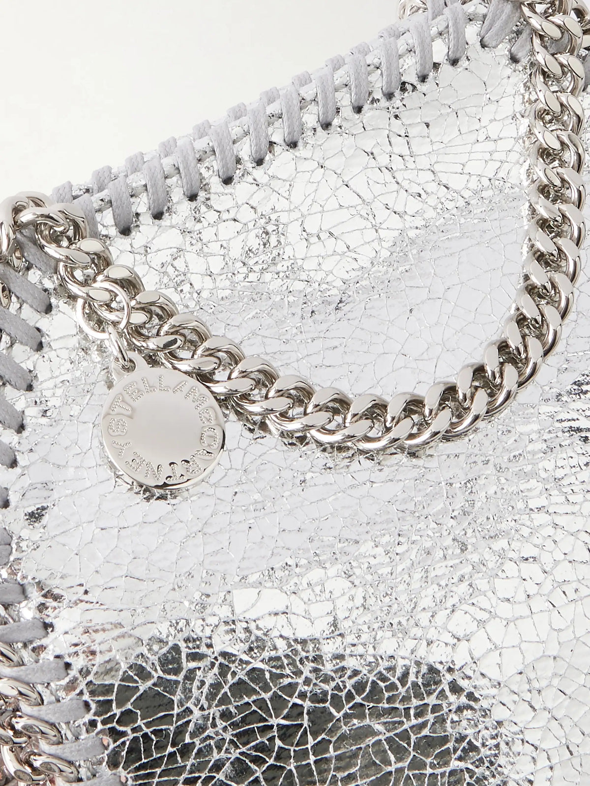 Falabella Tiny Crinkled Metallic Shoulder Bag