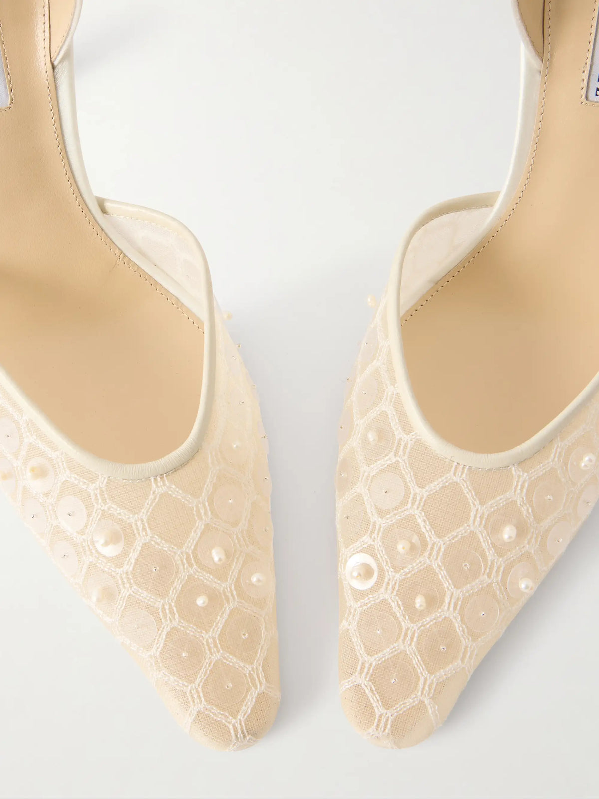 Archer Embellished Satin-trimmed Mesh Slingback Pumps