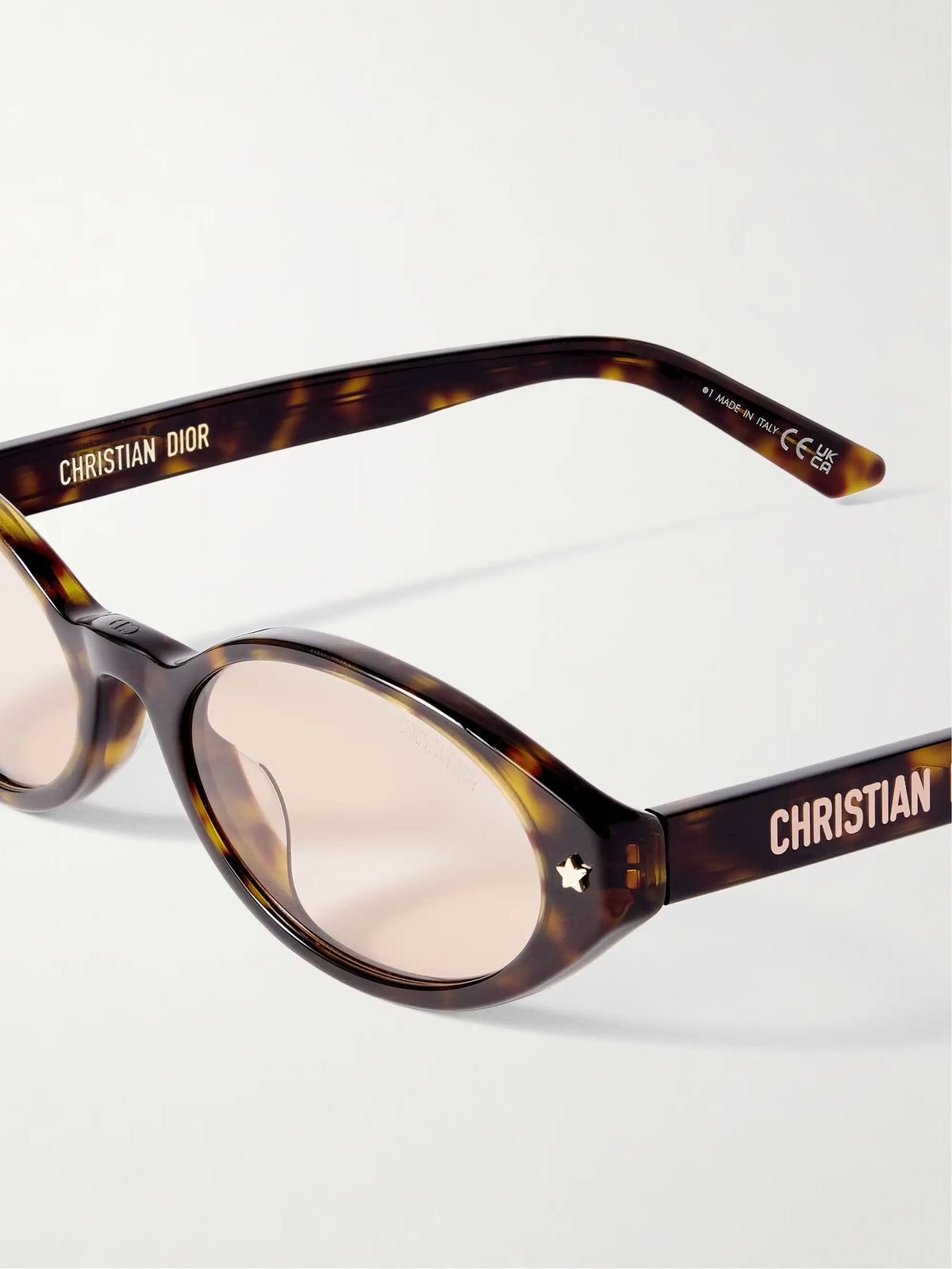 Diorpacific R1i Oval-frame Tortoiseshell Acetate Sunglasses