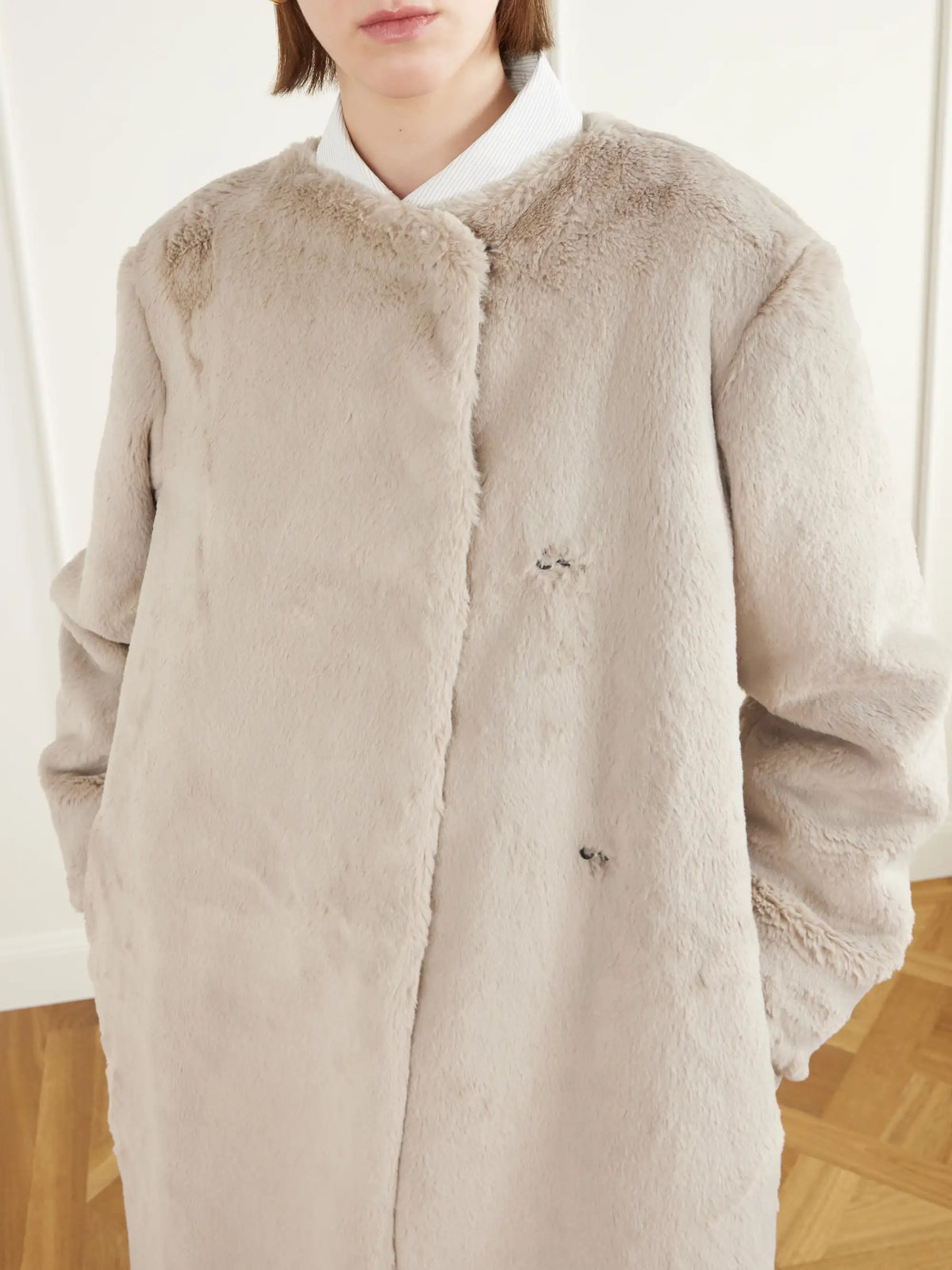 Maria McManus Collarless Plush Coat