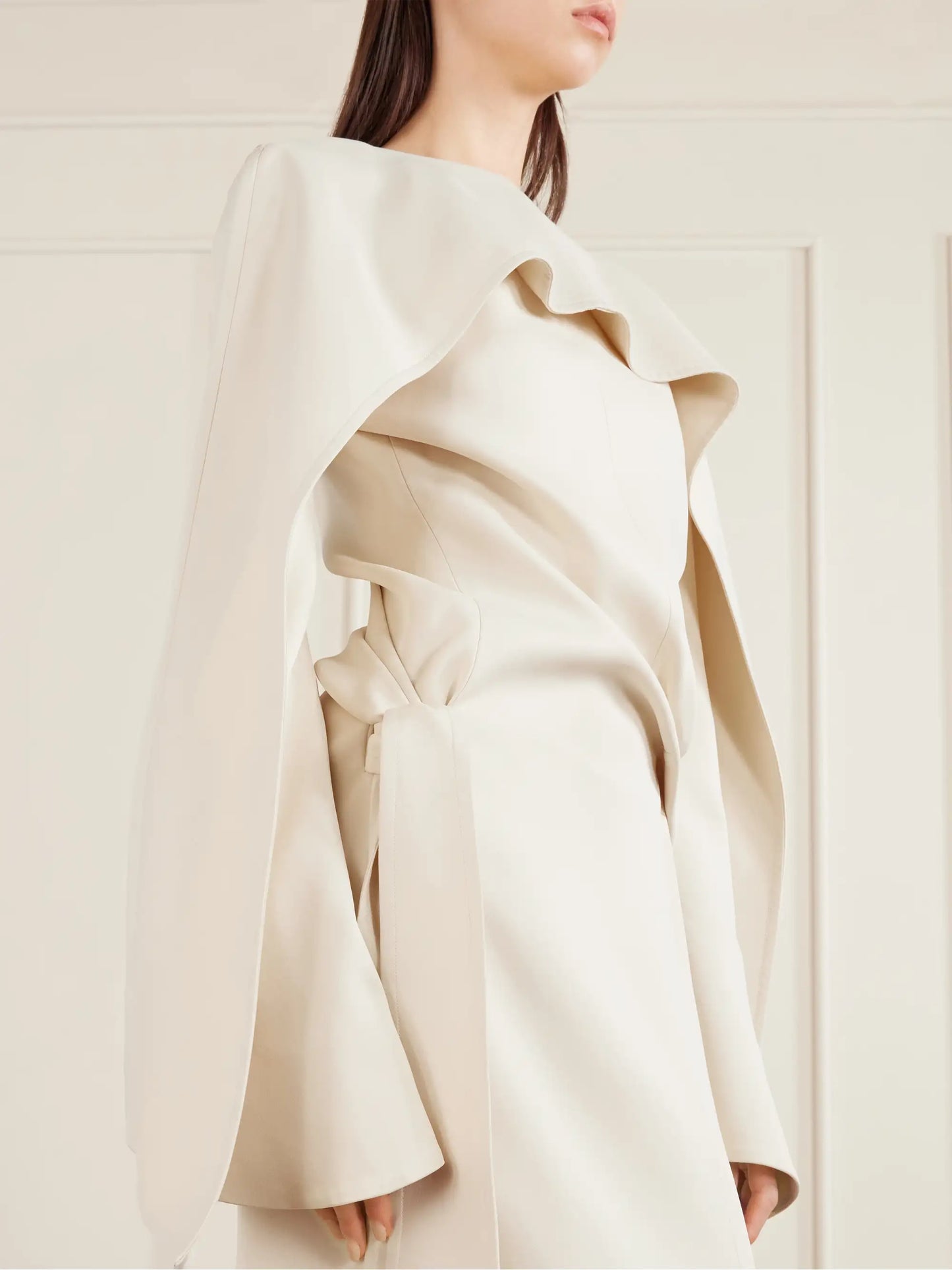 Yon Scarf-detailed Draped Satin-crepe Midi Dress