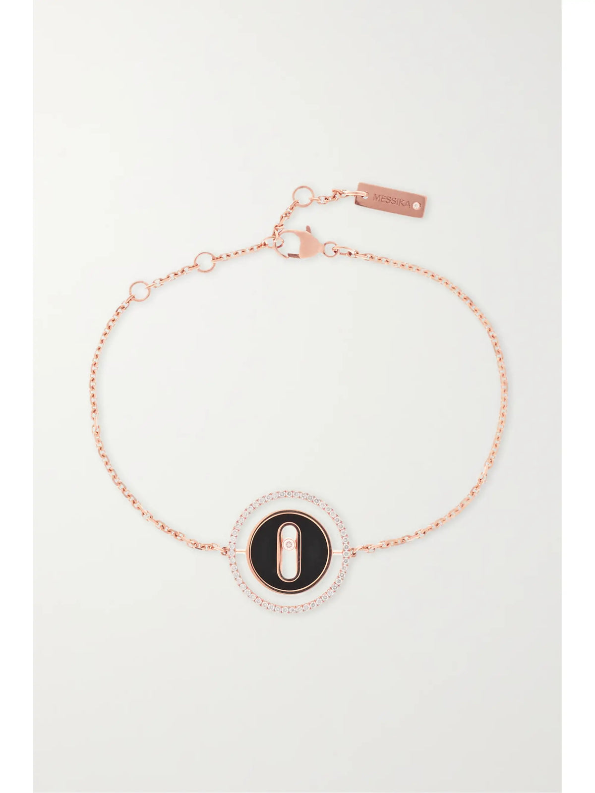 Lucky Move 18-karat Rose Gold, Onyx And Diamond Bracelet