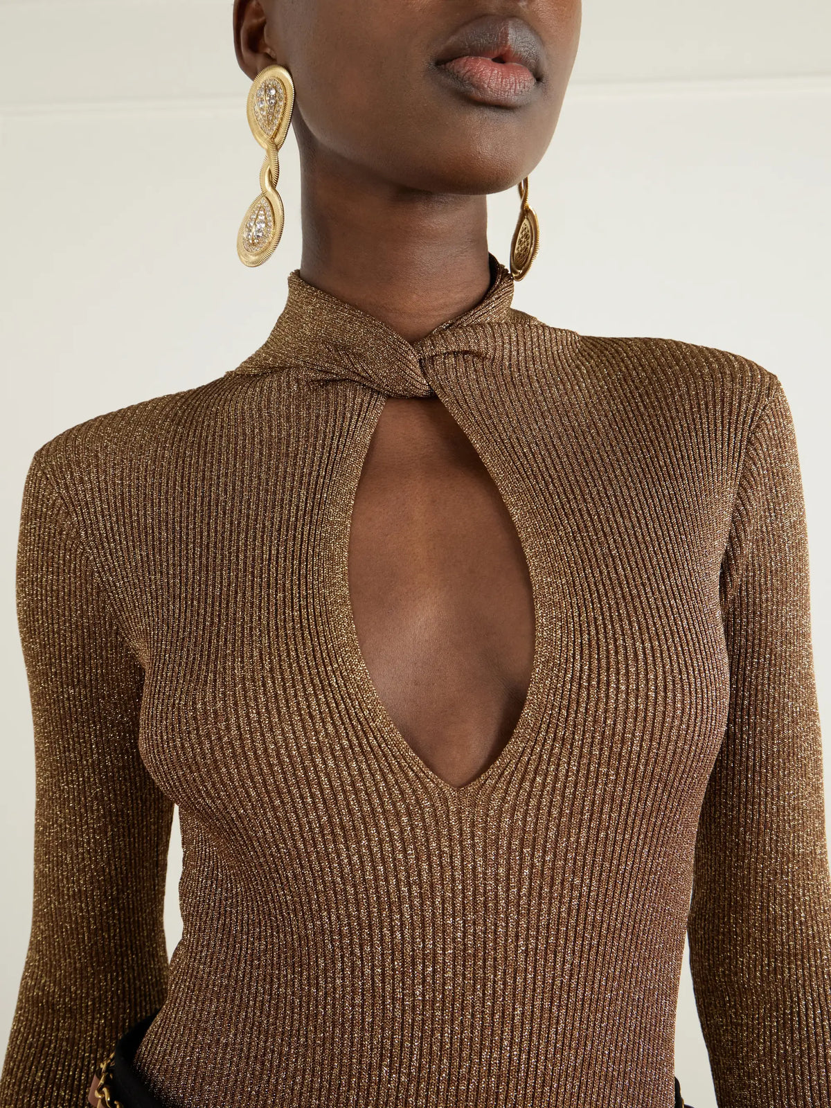 Valentino Garavani Knotted Lurex Bodysuit