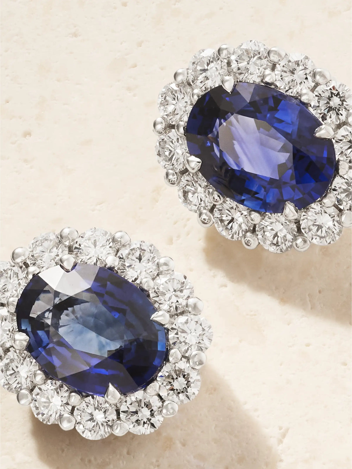 1735 Platinum, Sapphire And Diamond Earrings