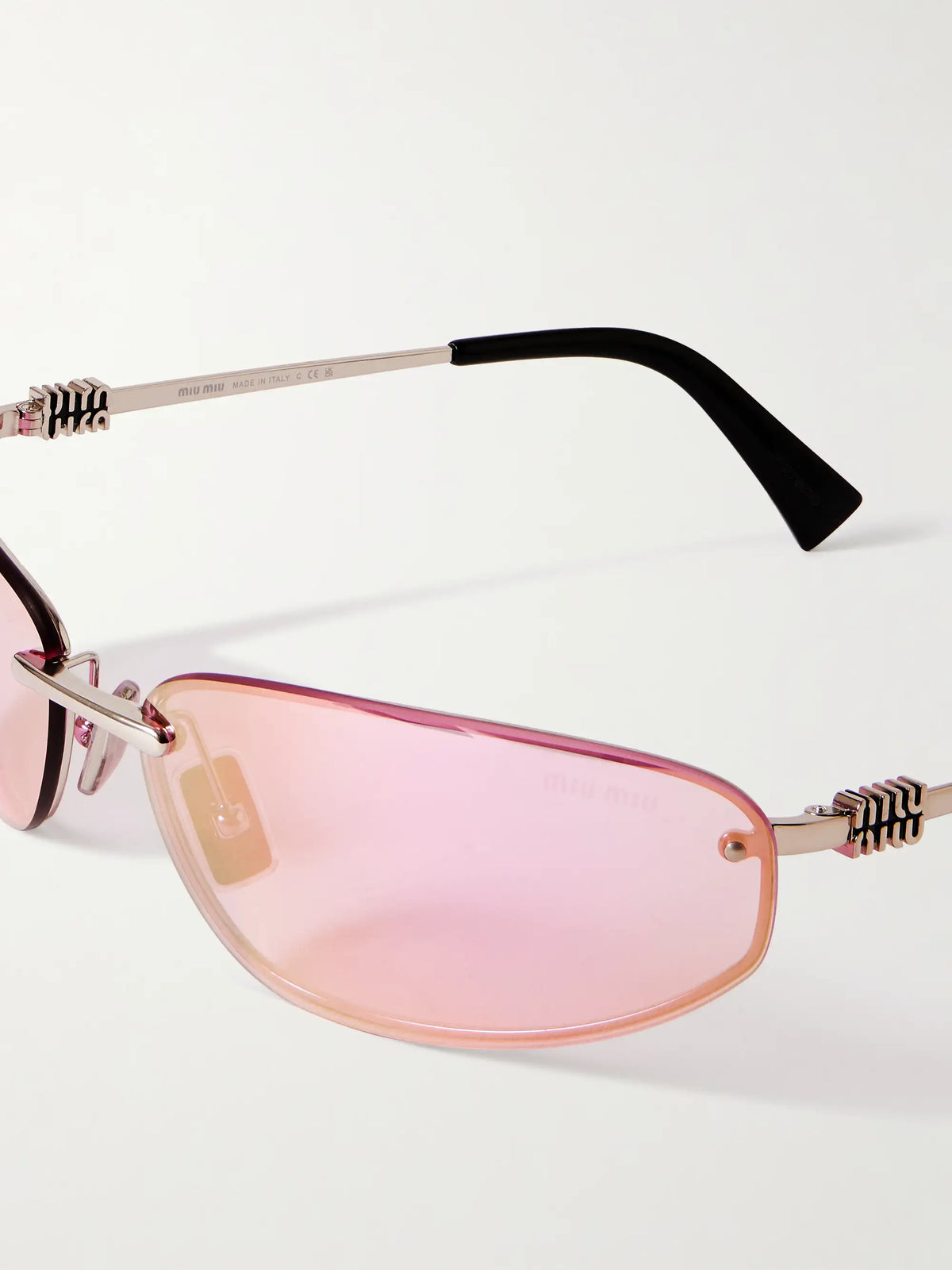 Rimless D-frame Silver-tone Sunglasses
