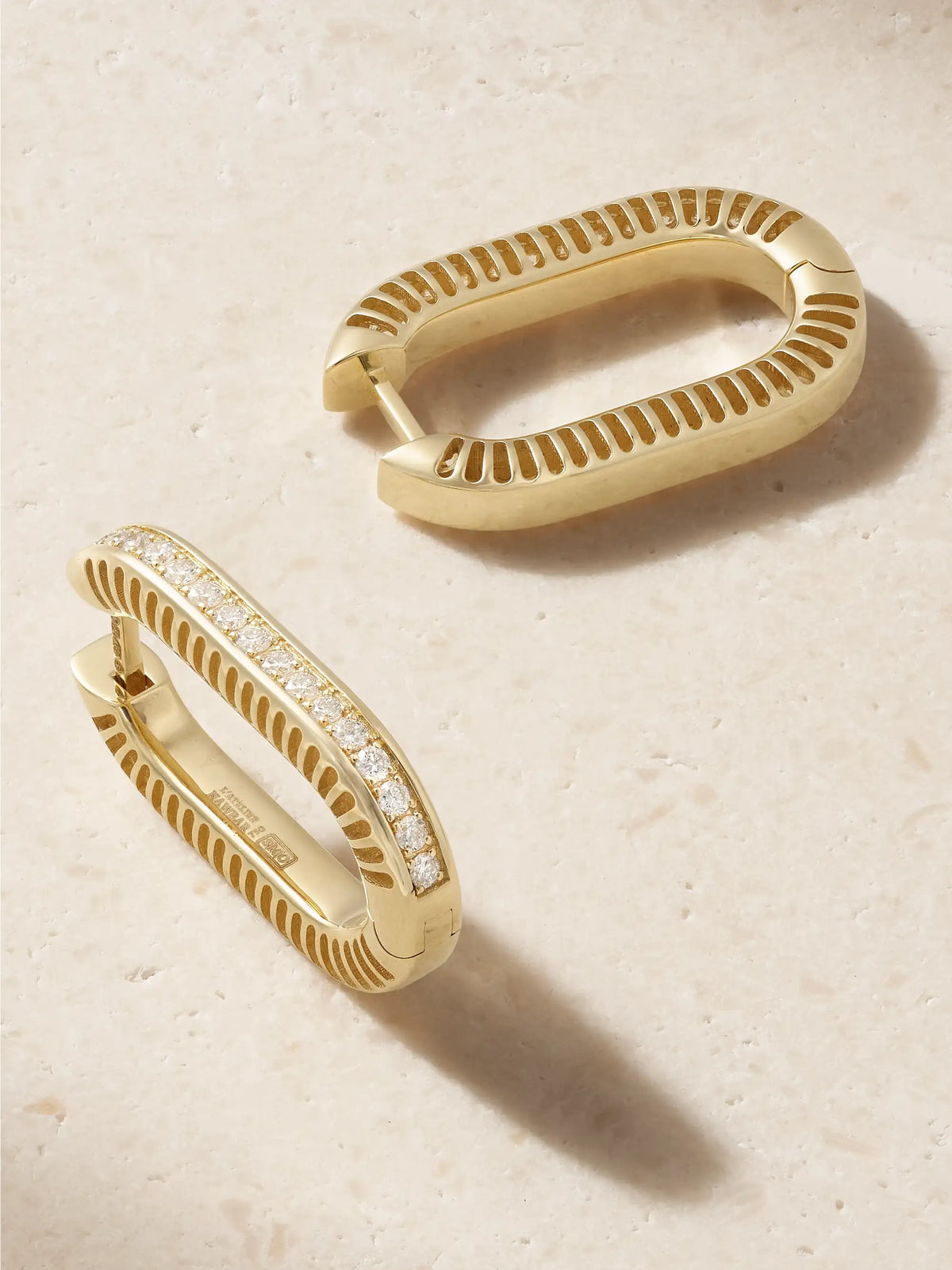 L'Atelier Nawbar Lock 18-karat Gold And Diamonds Earrings