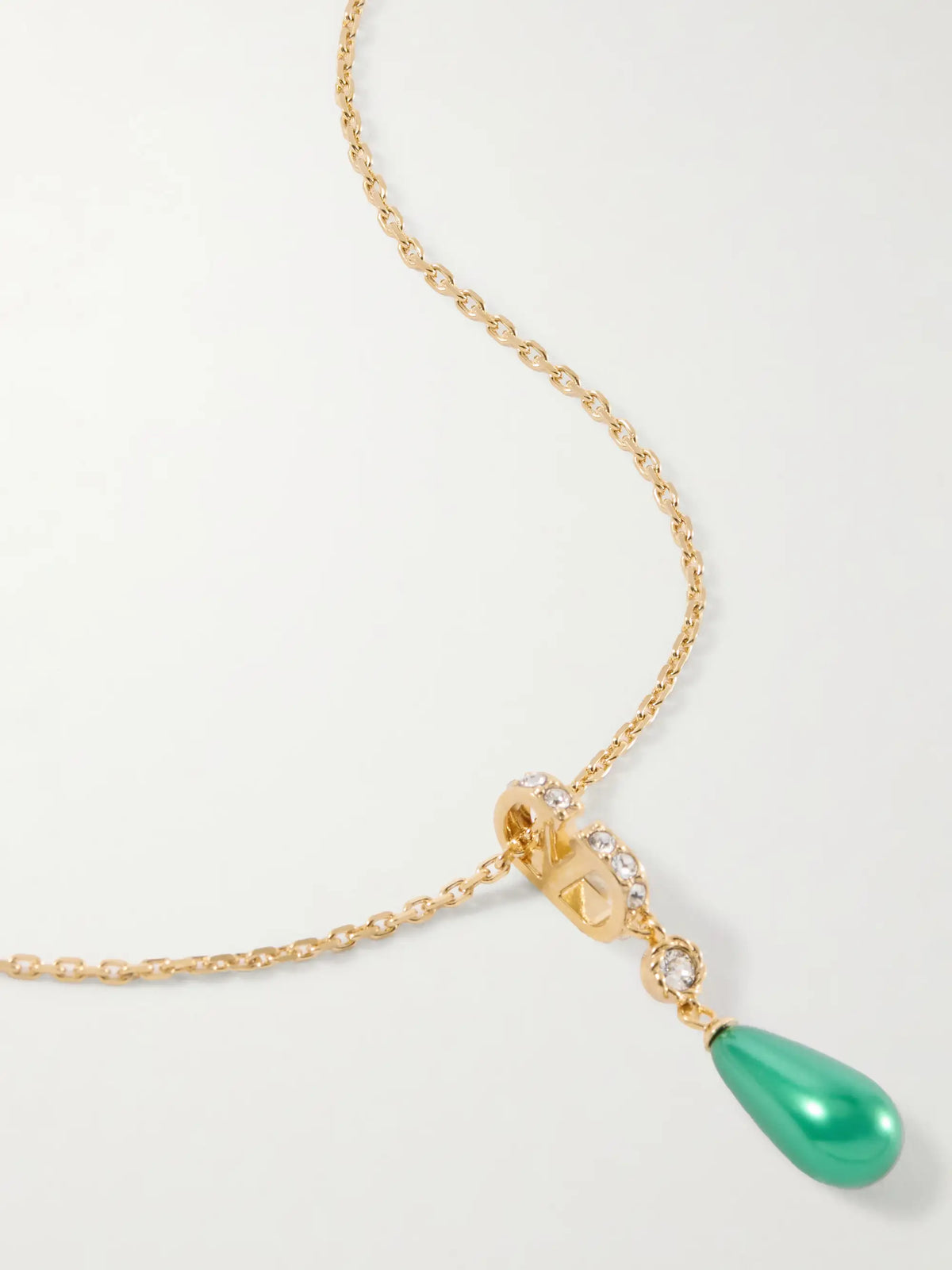 Vlogo Gold-tone, Stone And Crystals Necklace