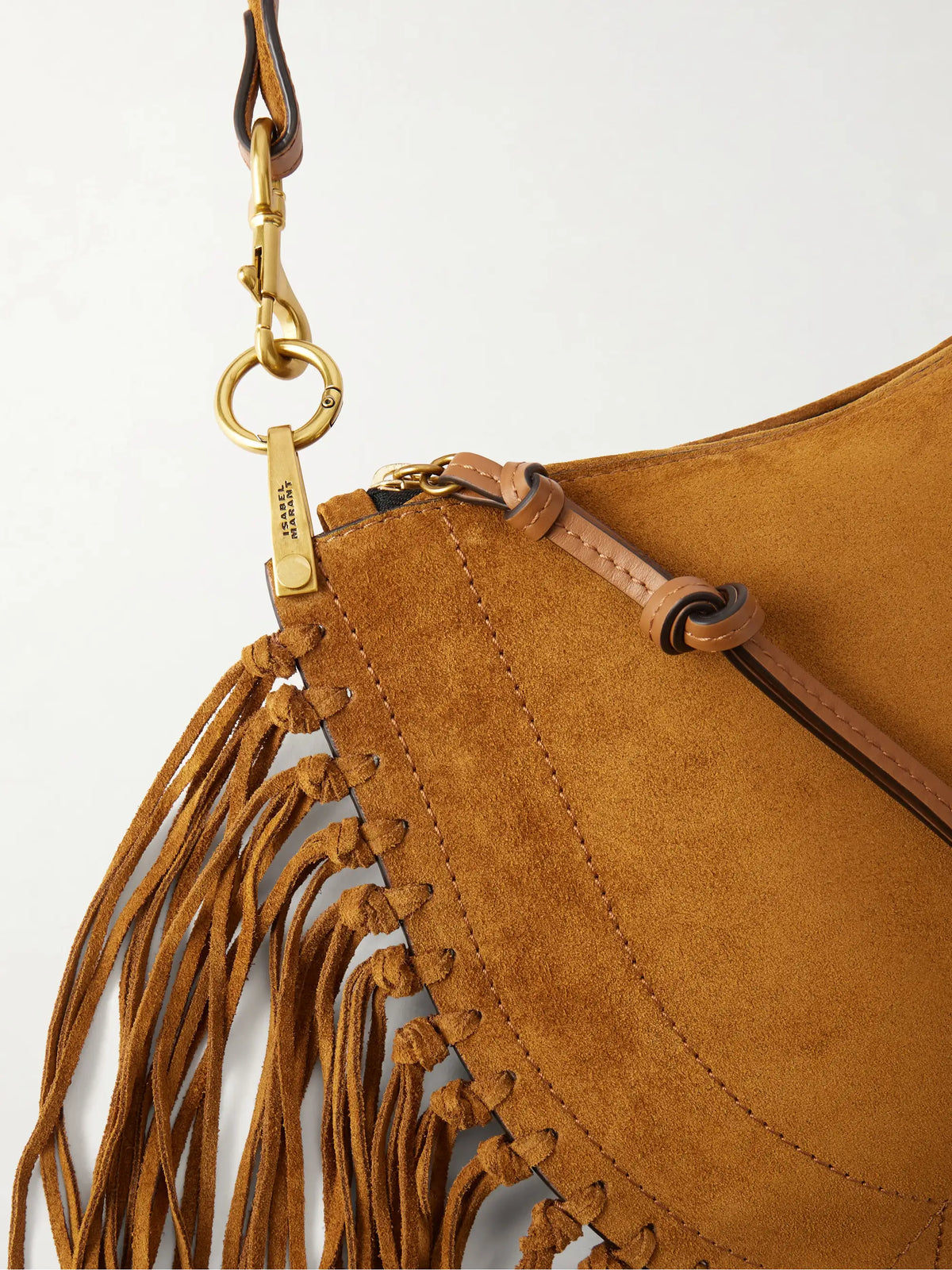 Oskan Soft Fringed Suede Shoulder Bag