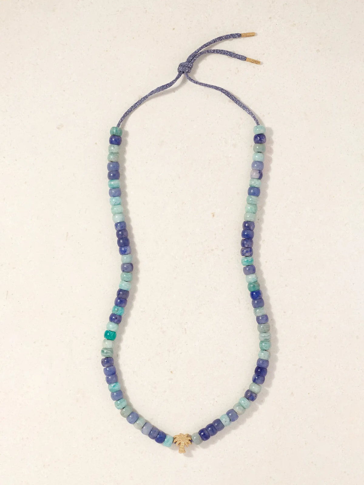 Forte Beads Palma 18-karat Gold, Amazonite And Blue Agate Necklace
