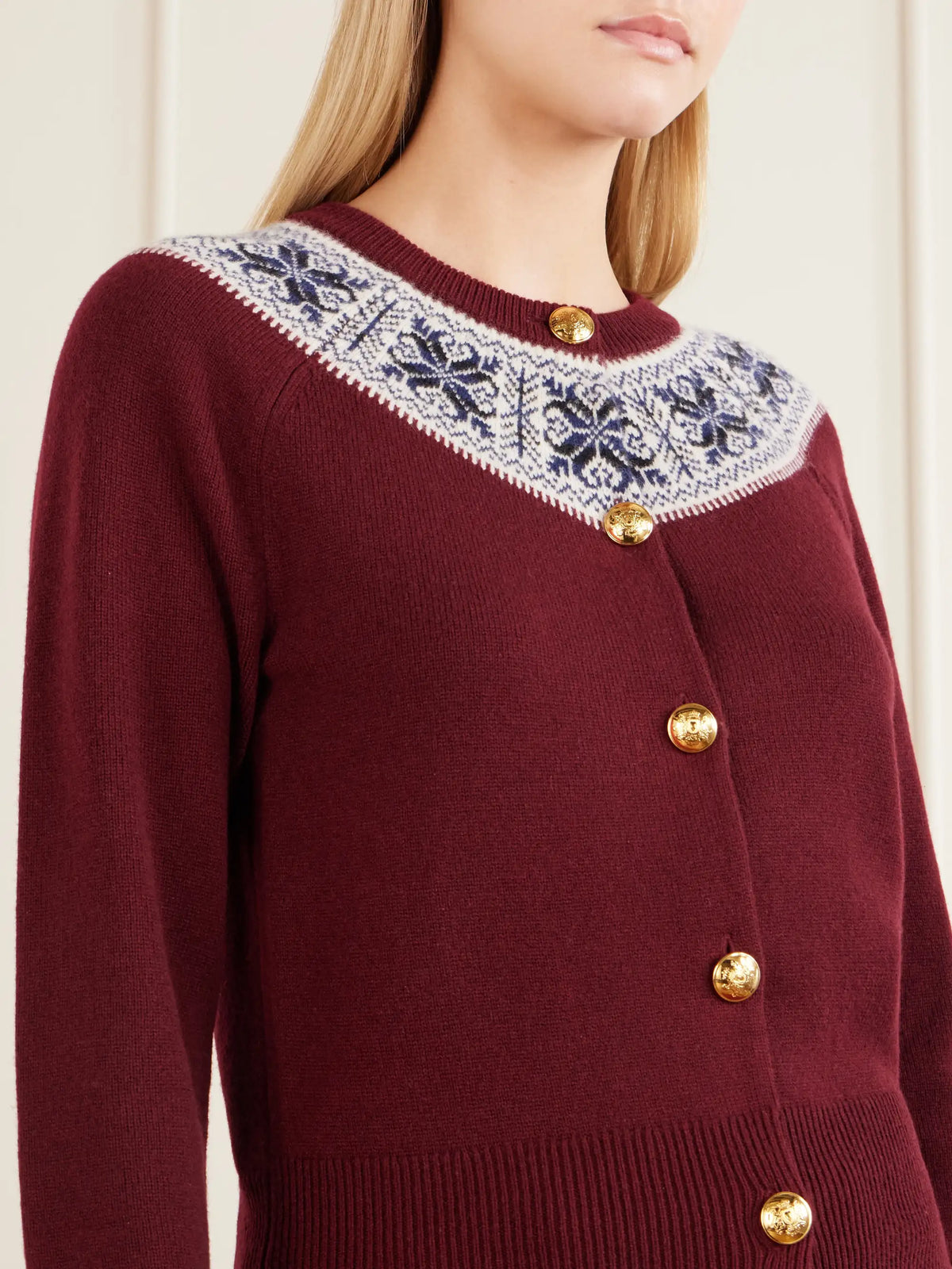 Nili Lotan Josefa Fair Isle Cashmere Cardigan