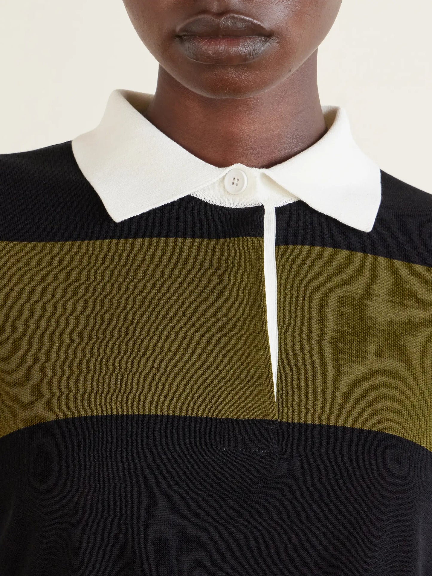 Corinna Striped Cotton-knit Polo Shirt