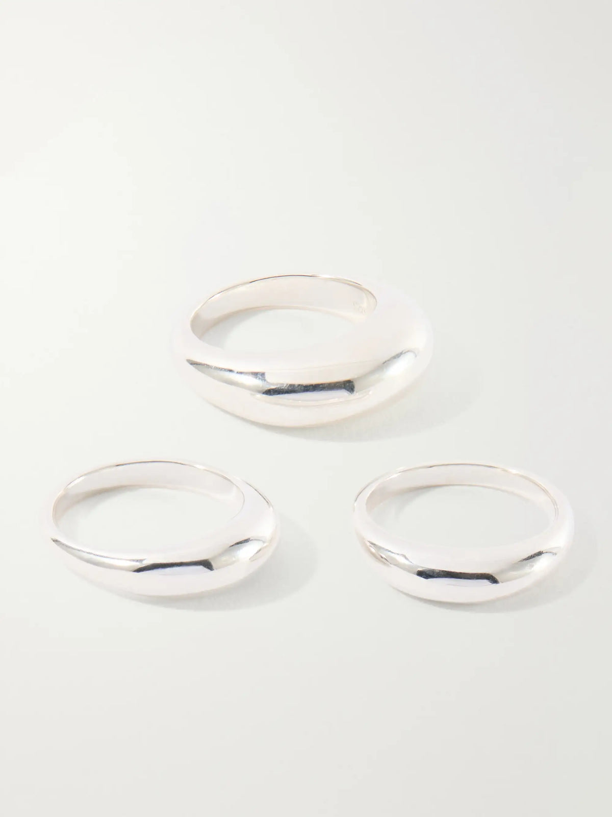 Set Of Three Sterling Silver Rings