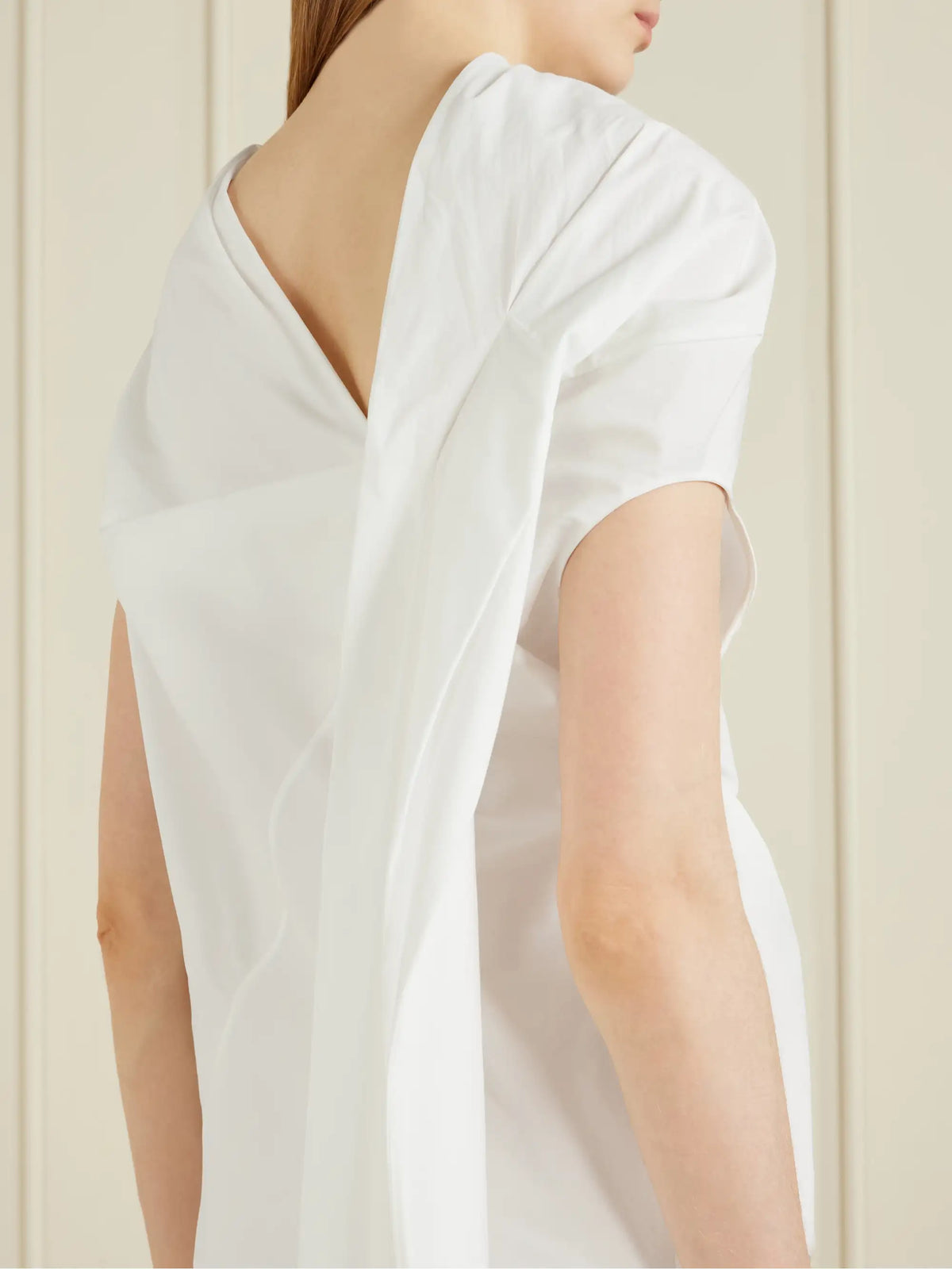 KHAITE Tatia Draped Cotton-poplin Mini Dress