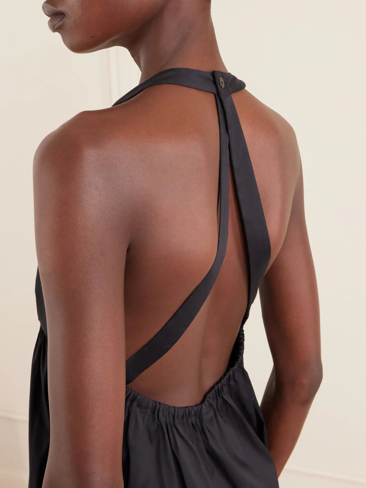 Beachwear Cotton-blend Poplin Halterneck Mini Dress