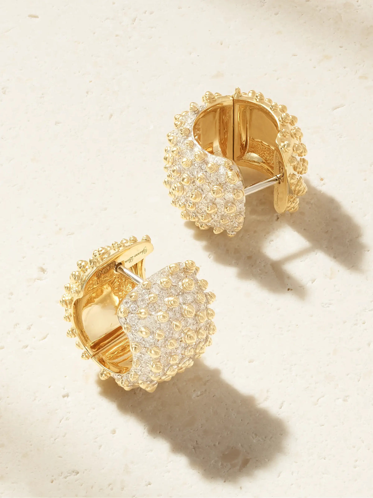 Créoles Picots 18-karat Gold Diamond Hoop Earrings