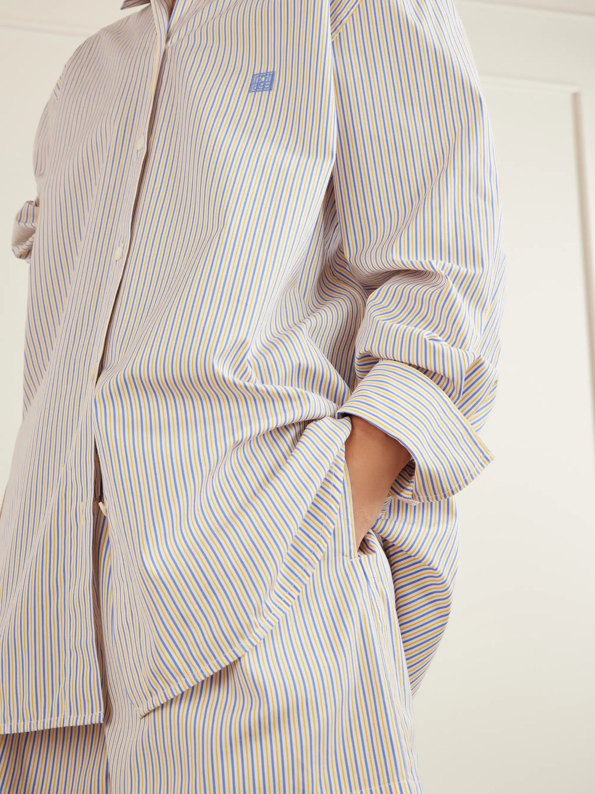 TOTEME Embroidered Striped Cotton-poplin Shirt