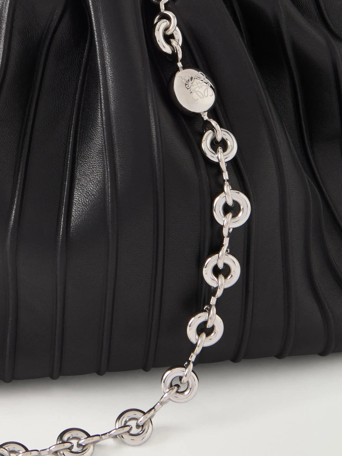 Flamenco Pleated Leather Shoulder Bag
