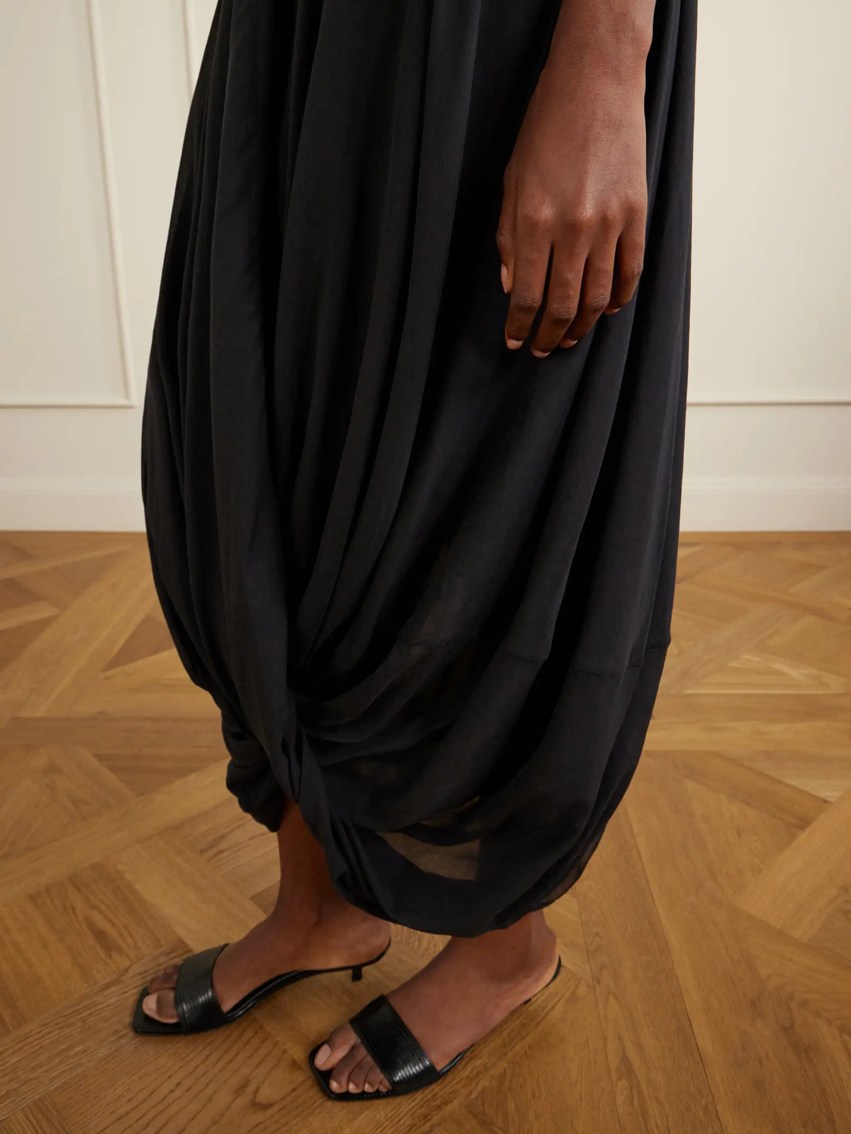 Cocoon Draped Lyocell And Organic Cotton-blend Maxi Skirt