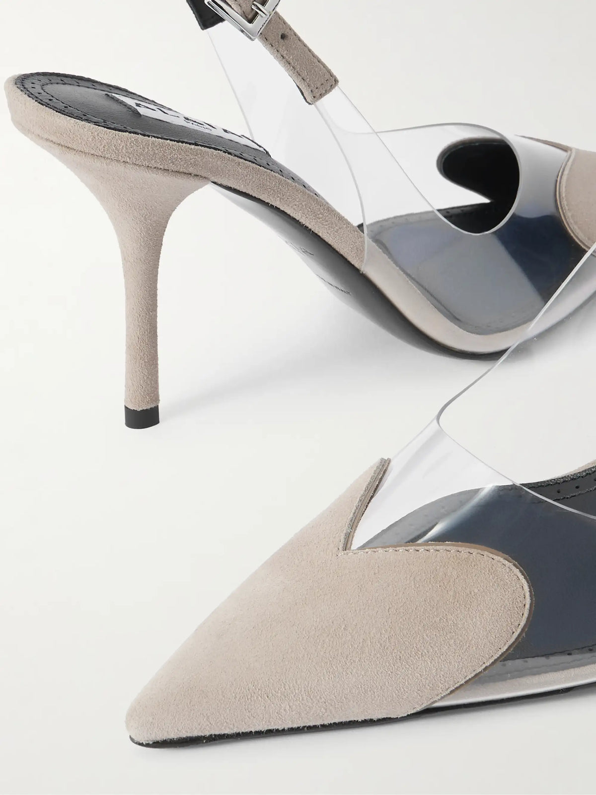 Le Caur 90 Suede And Pvc Slingback Pumps