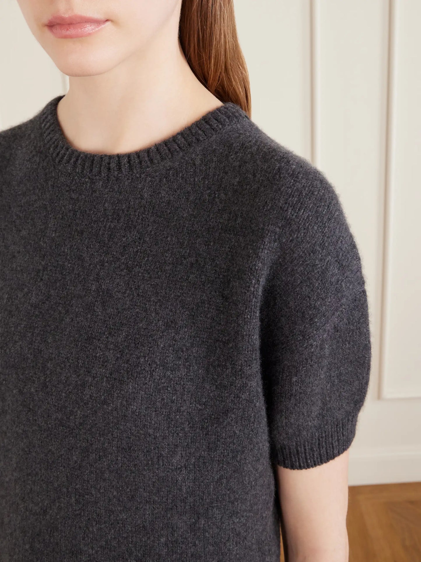 Golden Cropped Cashmere Sweater