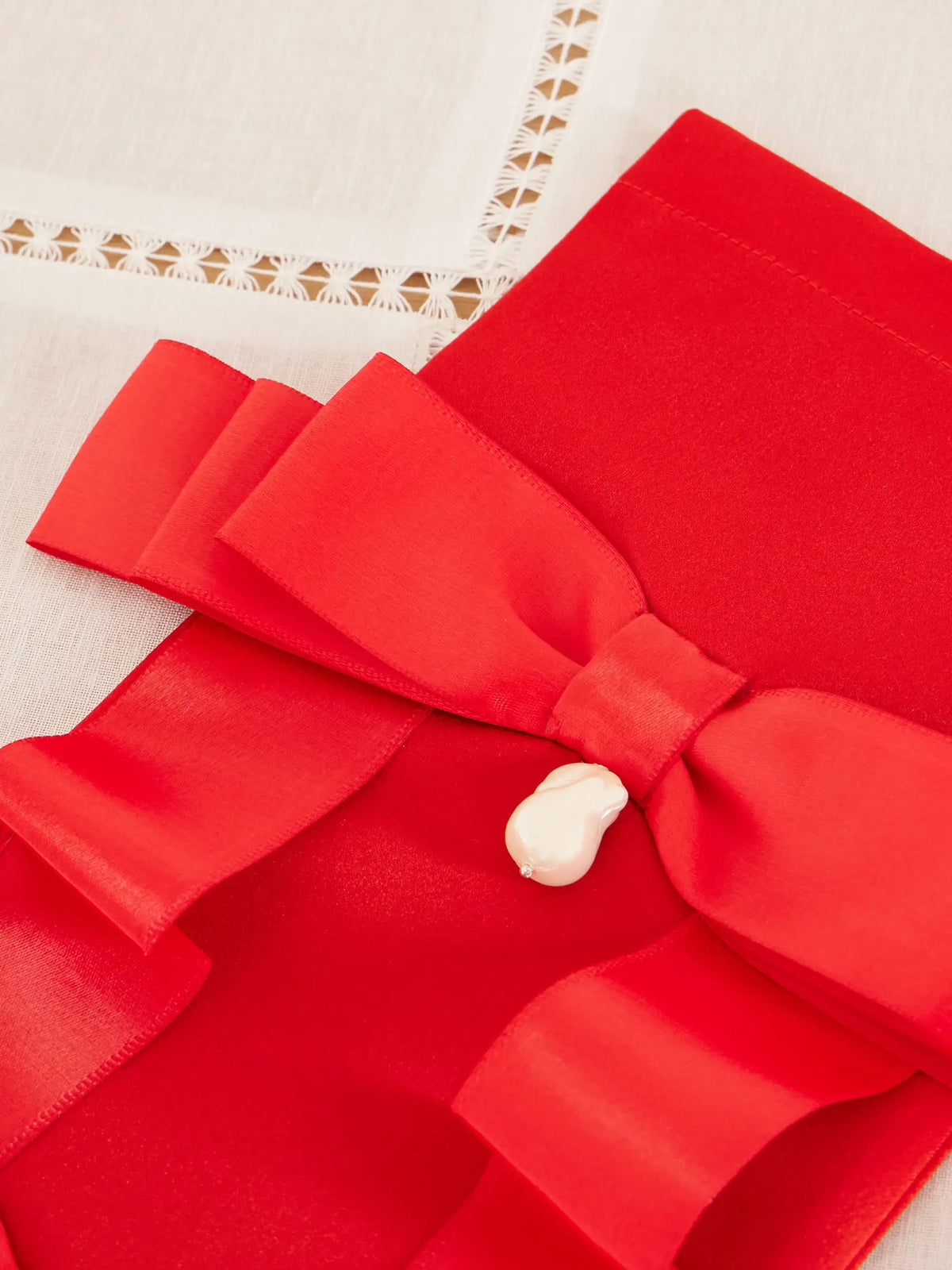 Embellished Satin Holiday Stocking