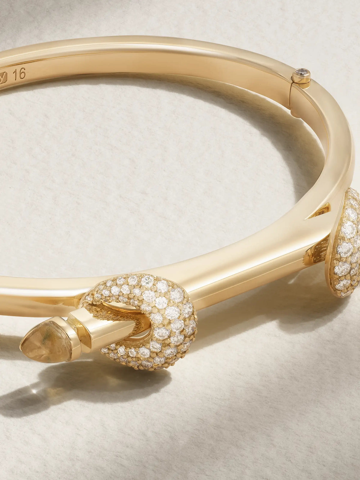 Chakra Icon 18-karat Gold, Diamond And Quartz Bangle