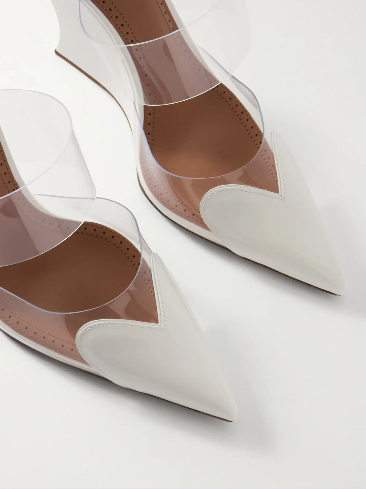 Le Caur Patent-leather And Pvc Wedge Mules