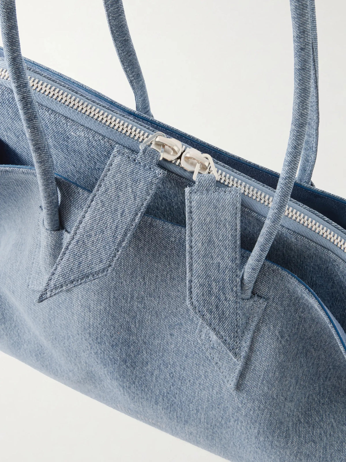 La Passegiata Medium Asymmetric Denim Shoulder Bag
