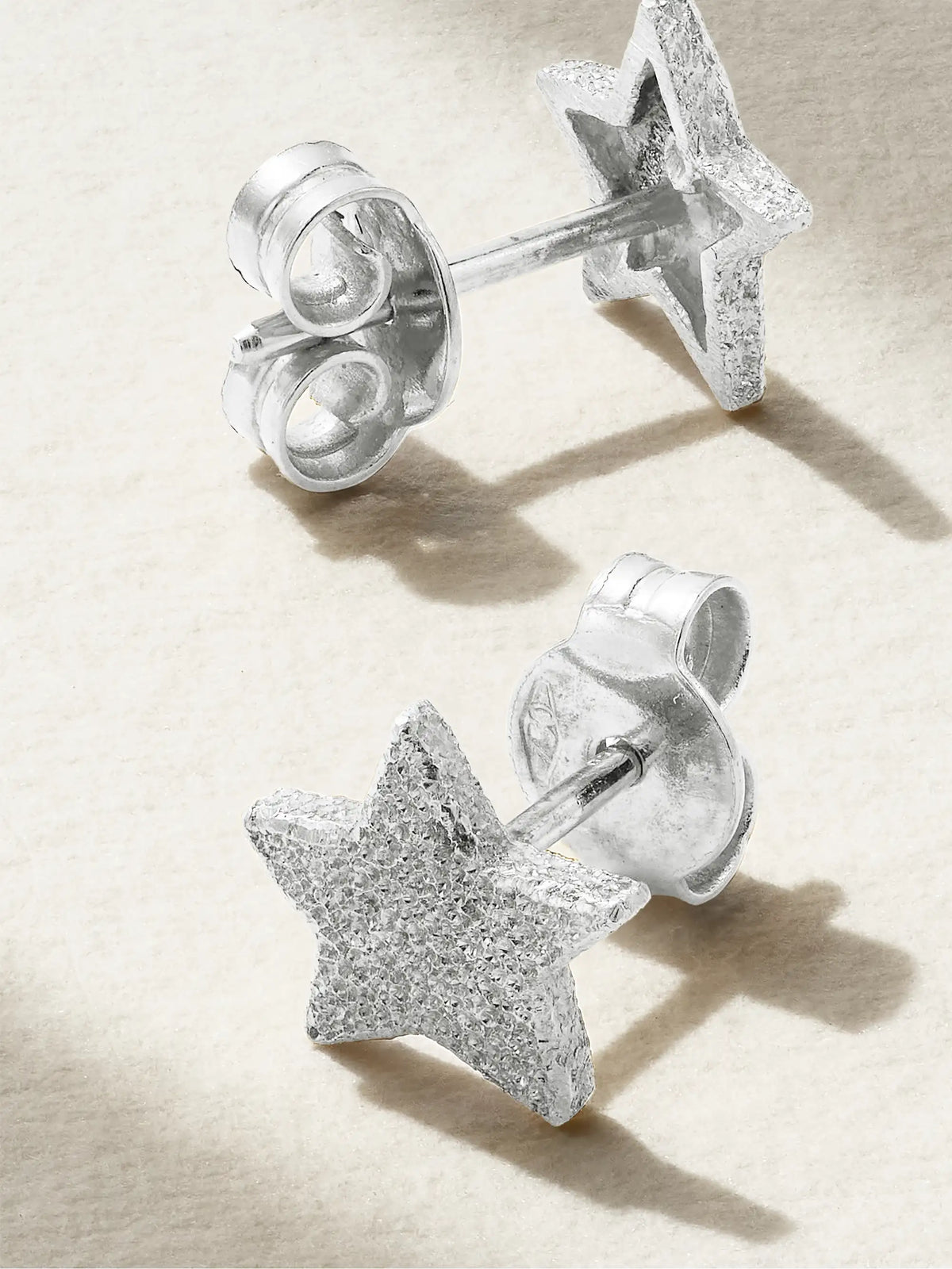 Florentine Finish Superstellar 18-karat White Gold Earrings
