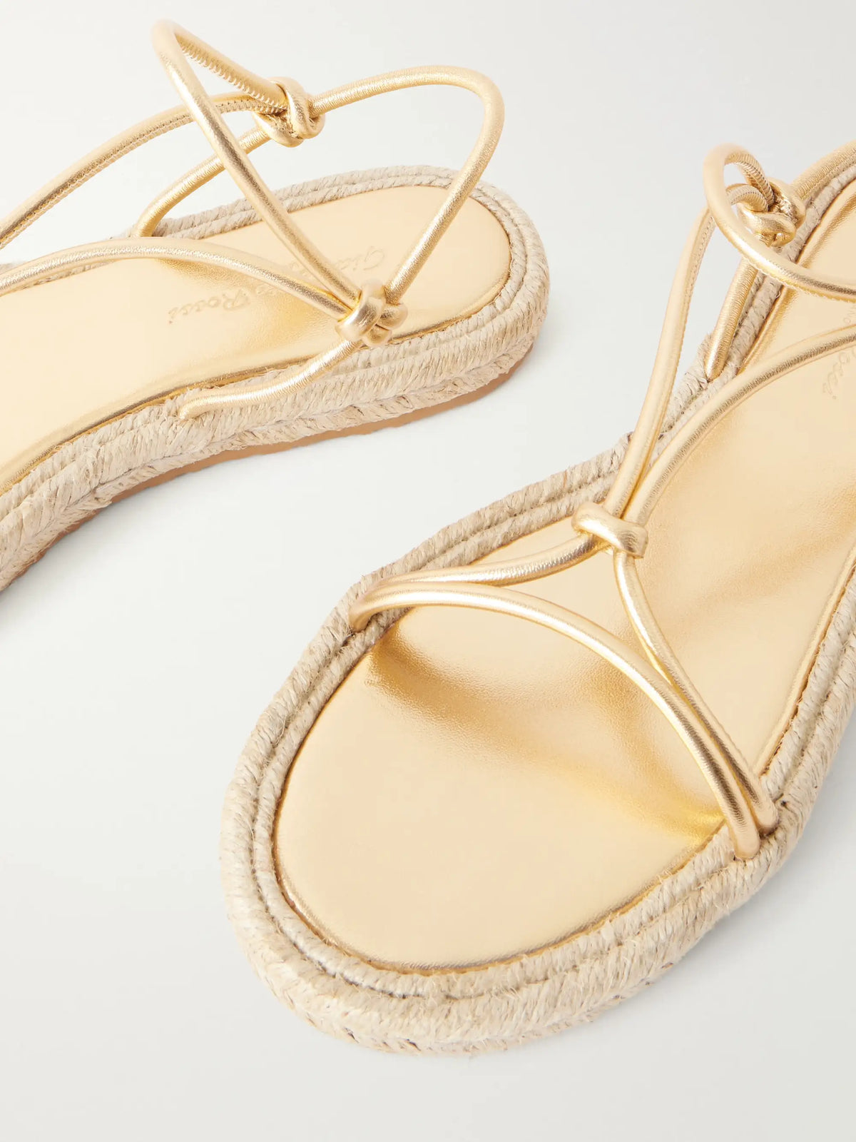 Metallic Leather Espadrille Sandals