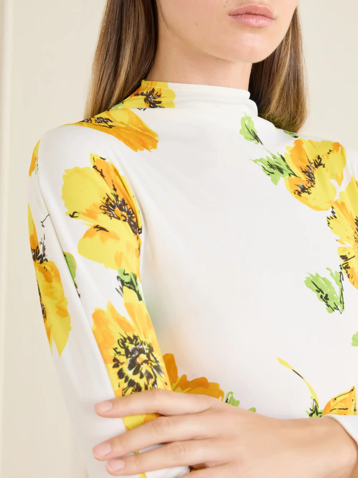 Alaïa Floral-print Jersey Bodysuit