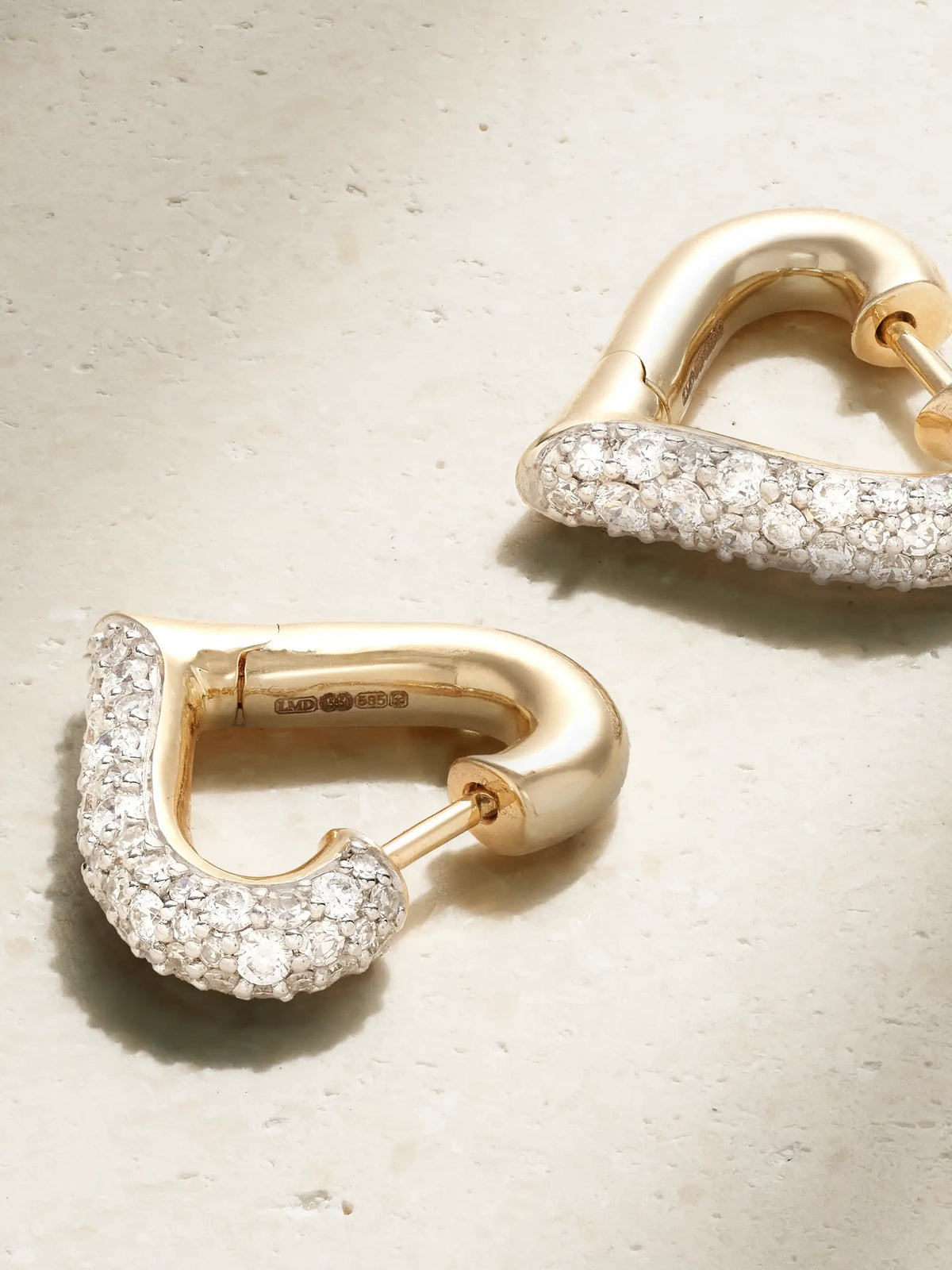 Baby Chubby Love Rhodium-plated 14-karat Gold Diamond Hoop Earrings