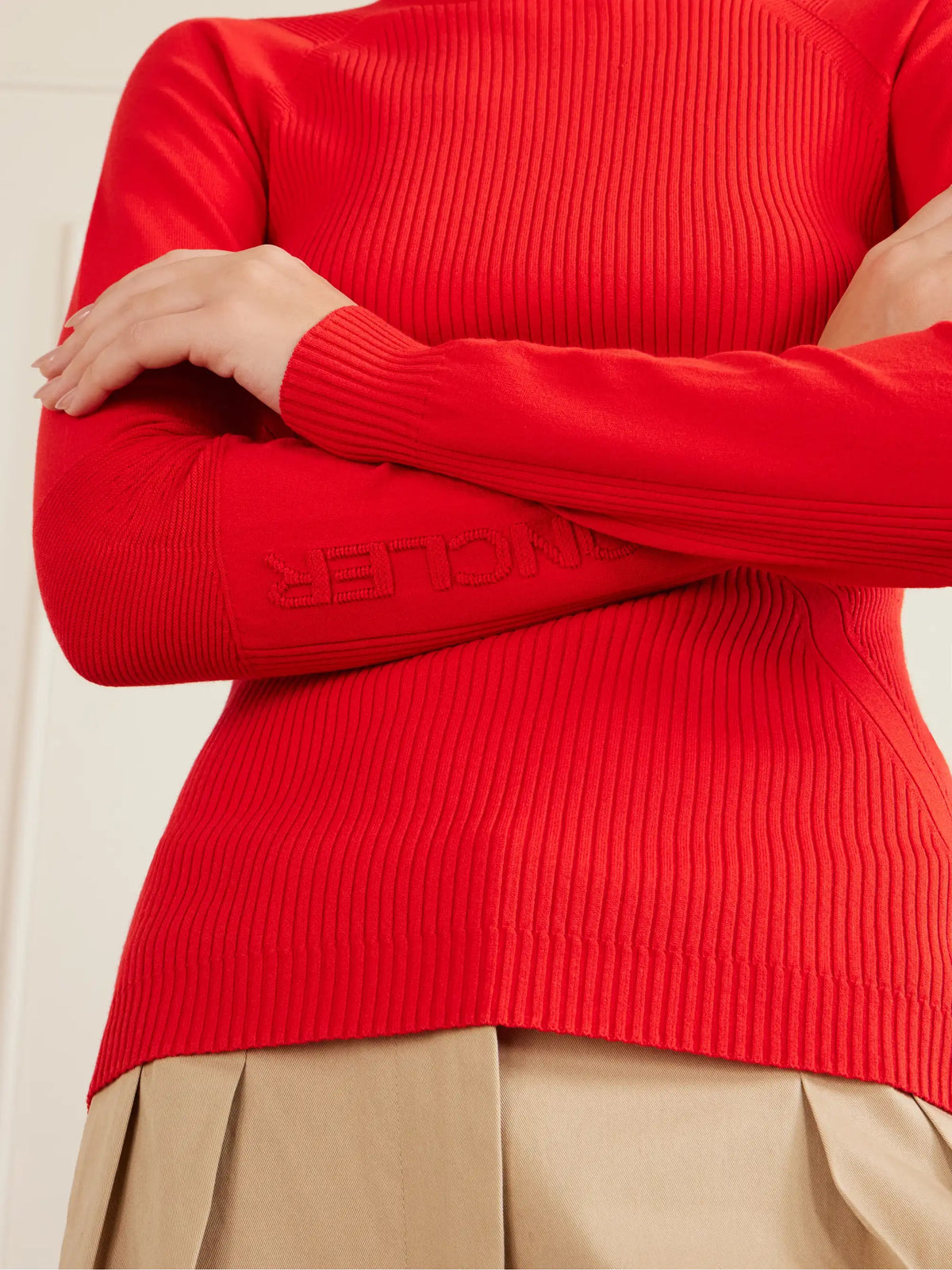 Appliquéd Ribbed-knit T-shirt