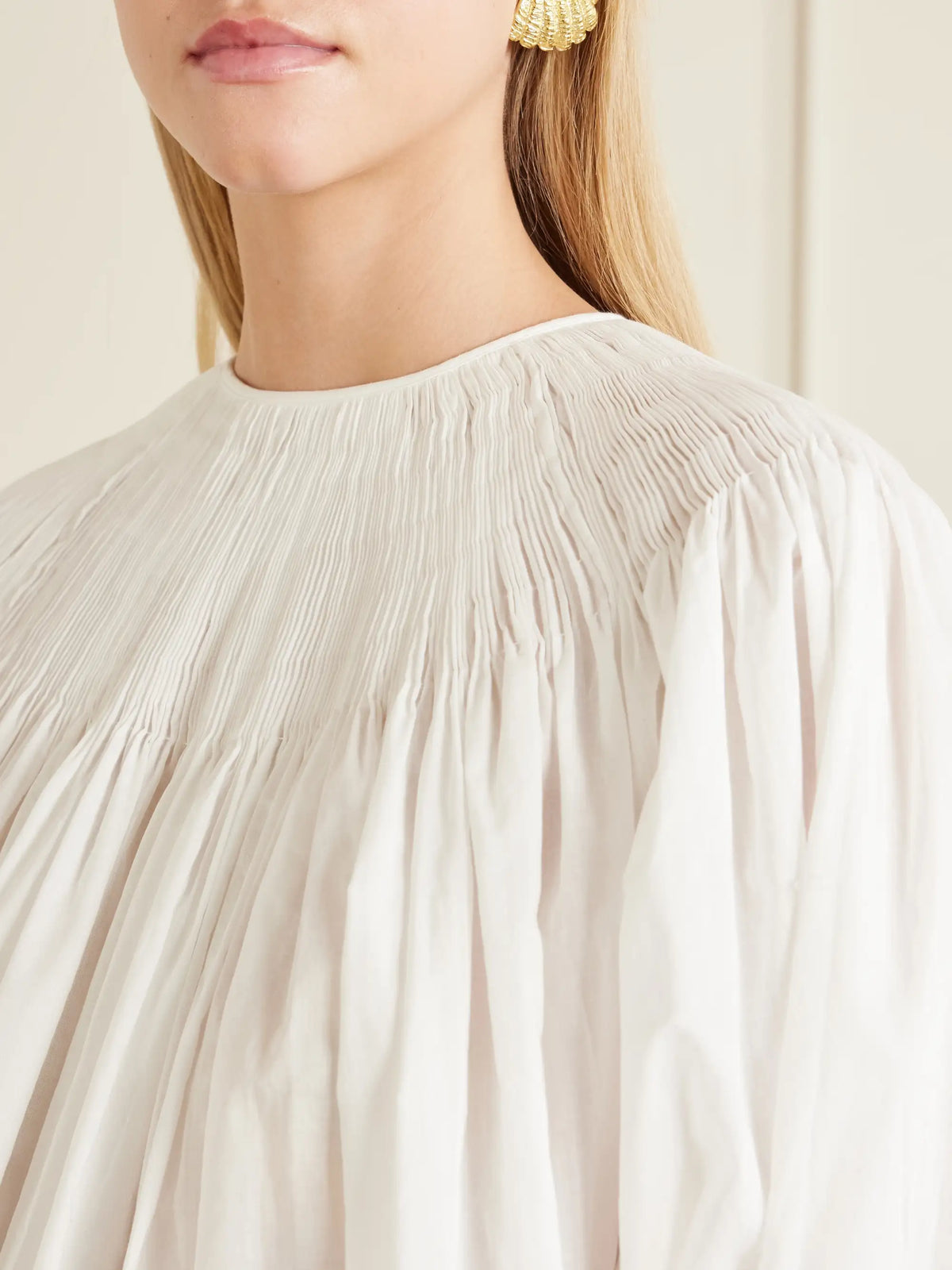 Ruched Cotton-poplin Blouse