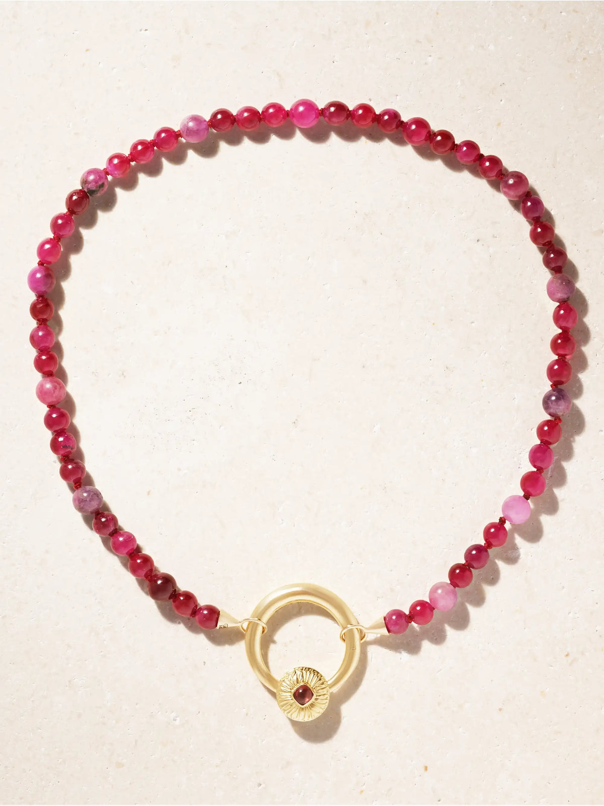 Flower Musgrave Lock 14-karat Gold, Ruby And Spinel Necklace