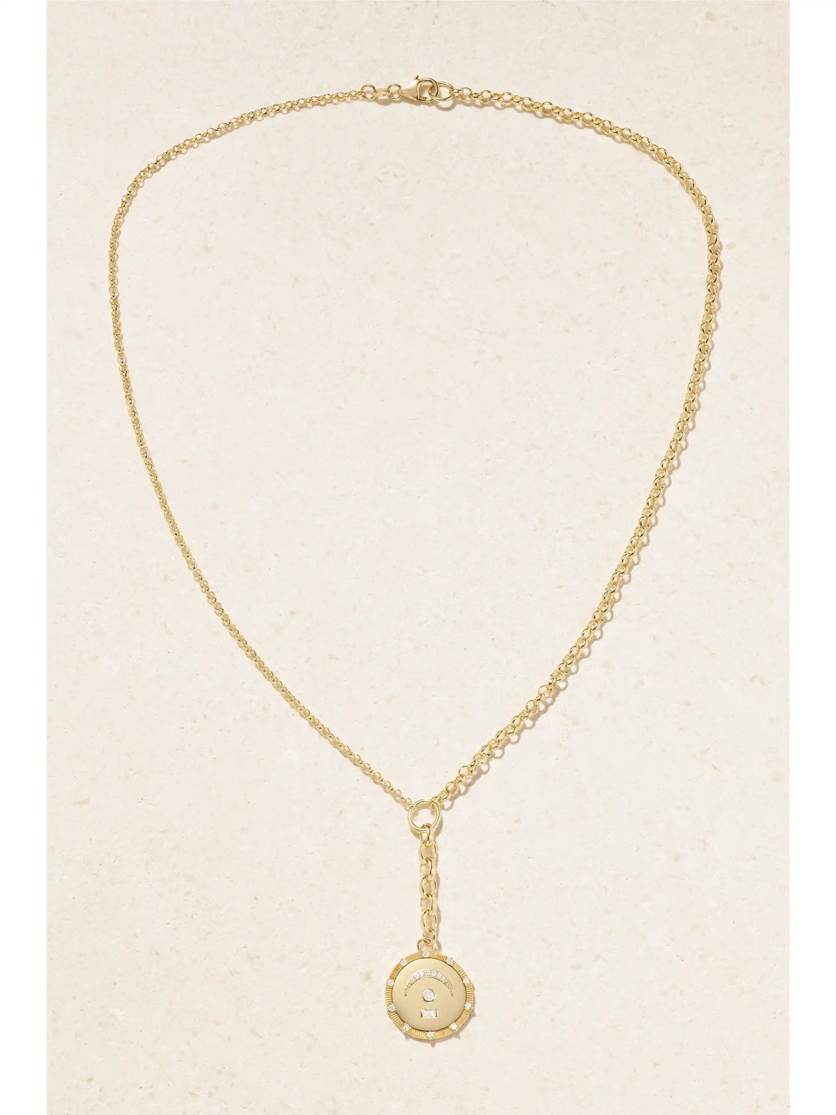 Pause Medium Mixed Belcher Extension 18-karat Gold Diamond Necklace
