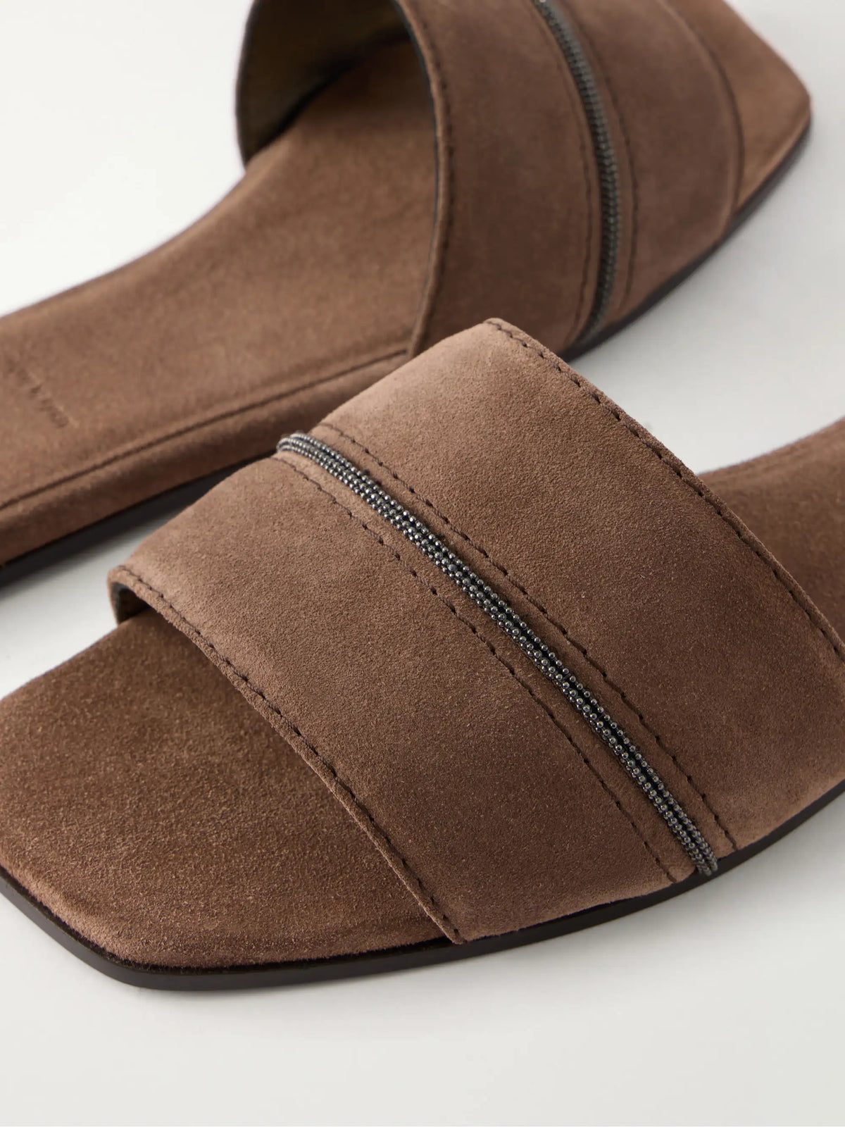 Brunello Cucinelli Monilli-embellished Suede Slides