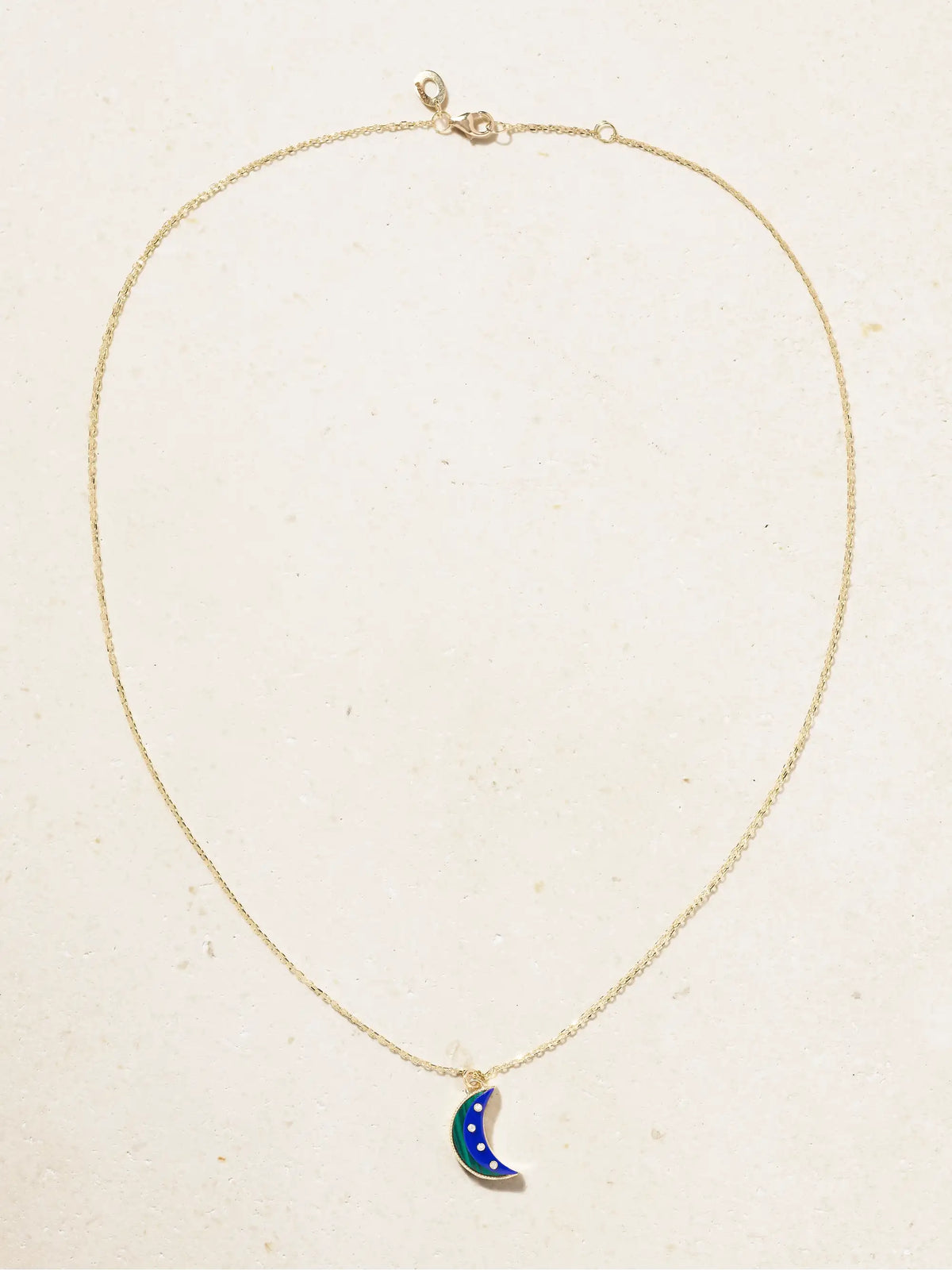 Layer Moon 18-karat Gold Multi-stone Necklace