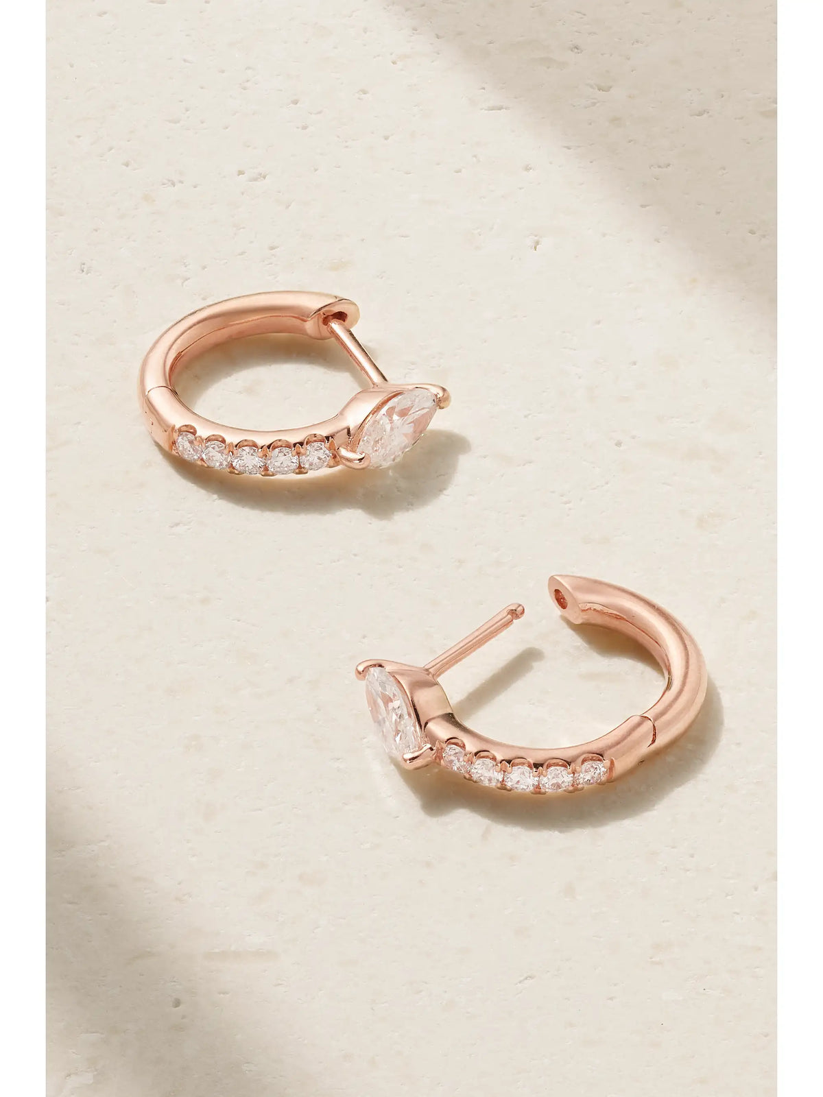Bobbi 18-karat Rose Gold Diamond Hoop Earrings