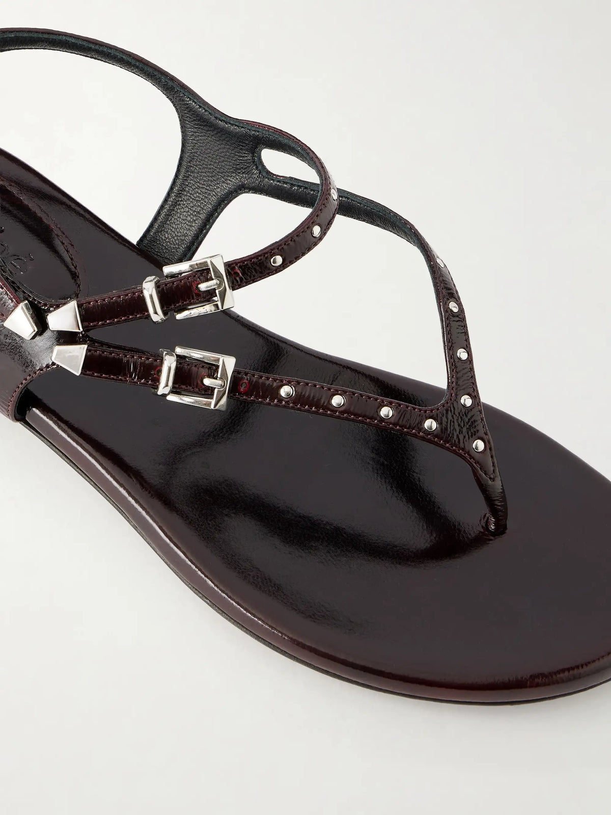 Studded Patent Leather Sandals