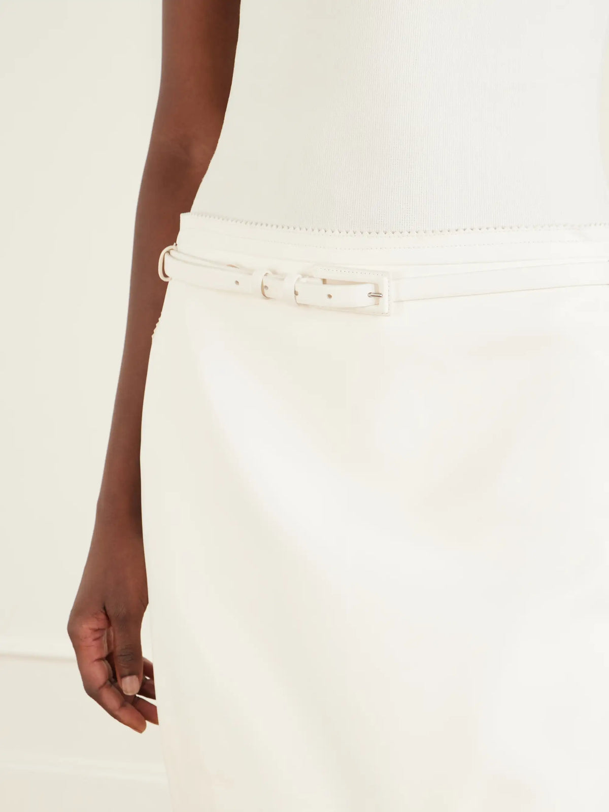TOM FORD Belted Leather Midi Skirt