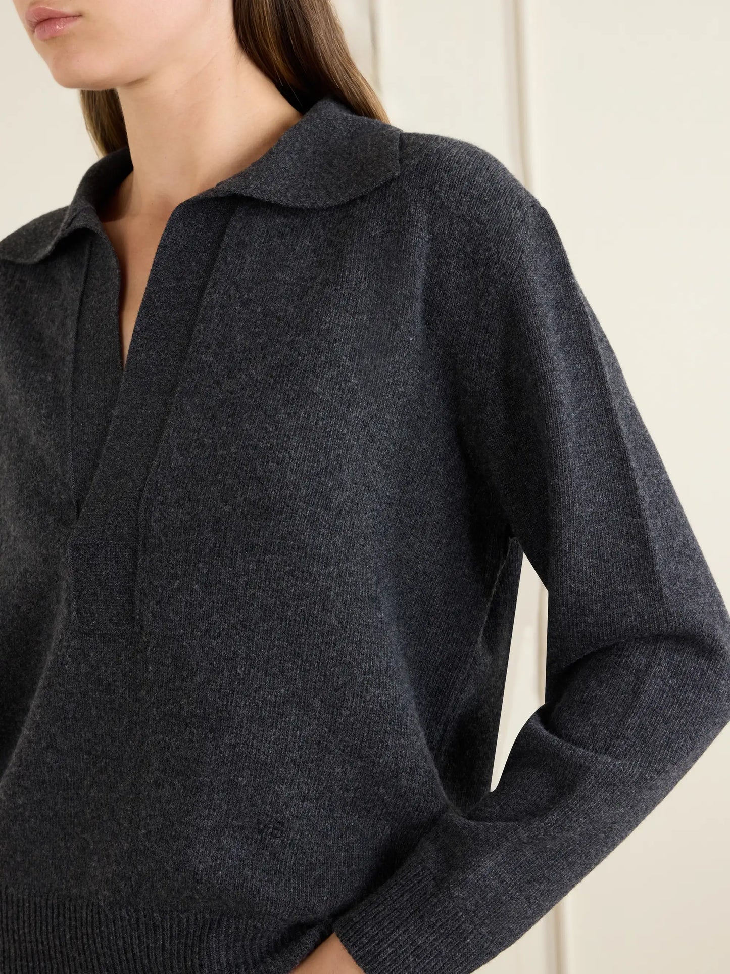 Genevieve Wool And Cashmere Polo Sweater