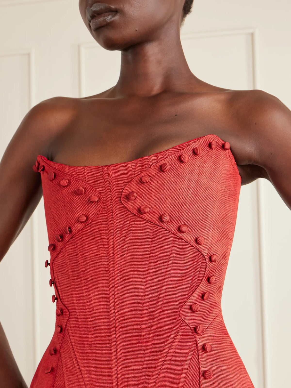 Dilara Findikoglu Searching For Me Corseted Silk-faille Mini Dress