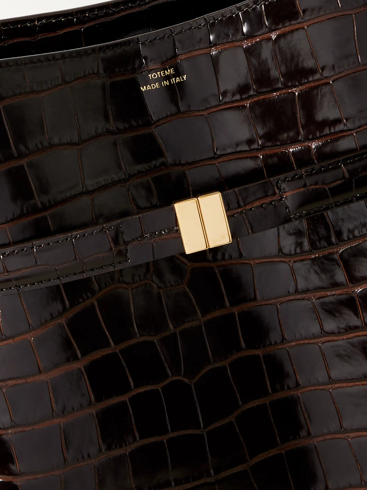 Belted Croc-effect Leather Tote