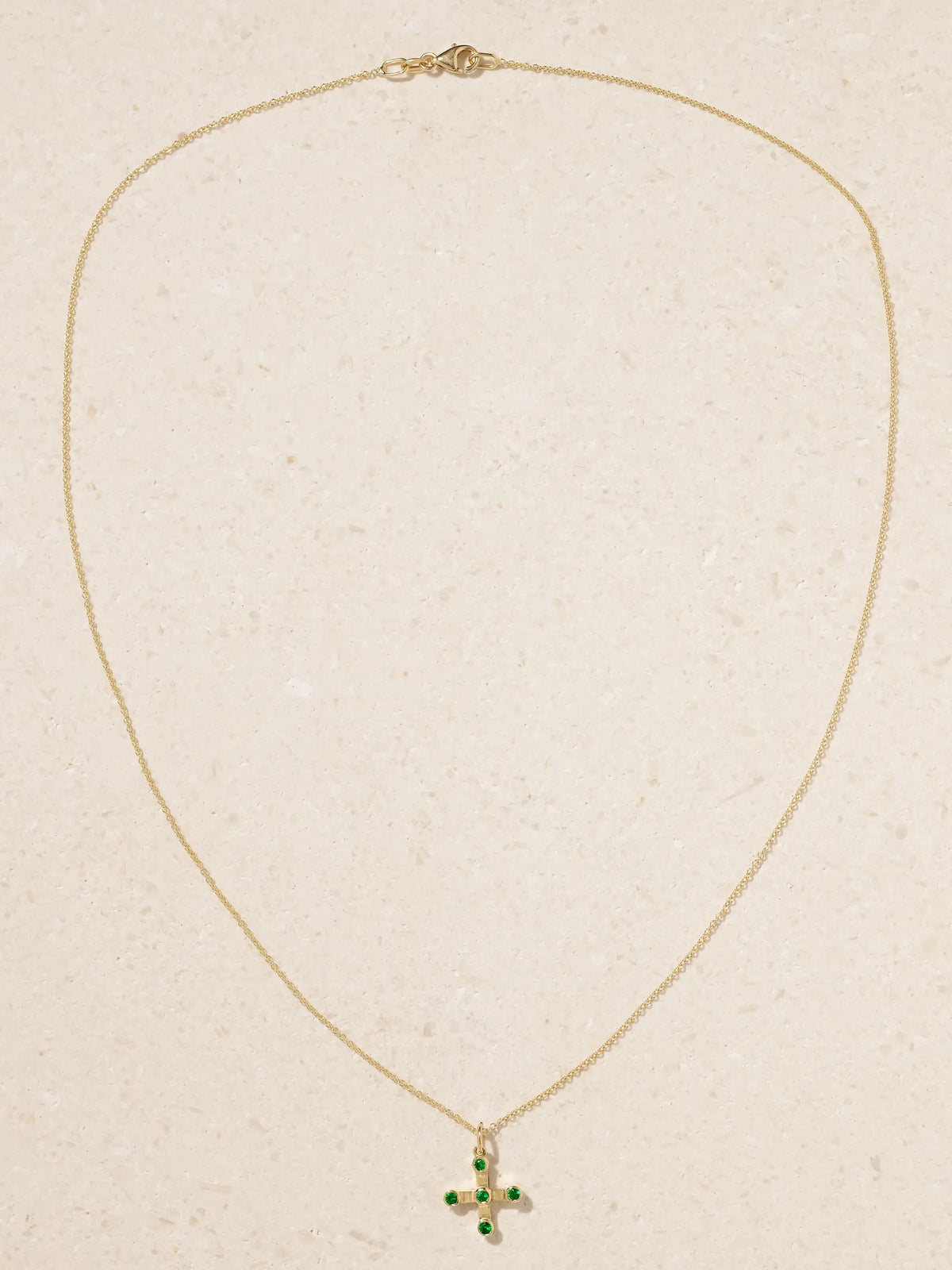 Stepping Stone 18-karat Gold Emerald Necklace