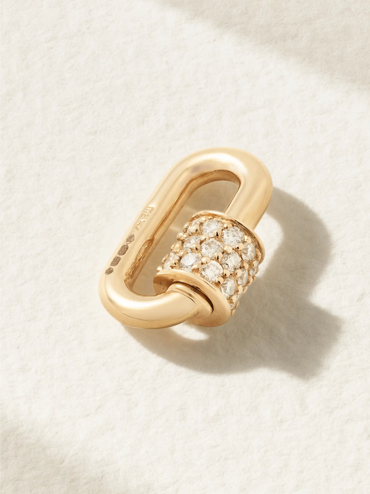 Stoned Chubby Babylock 14-karat Gold Diamond Pendant