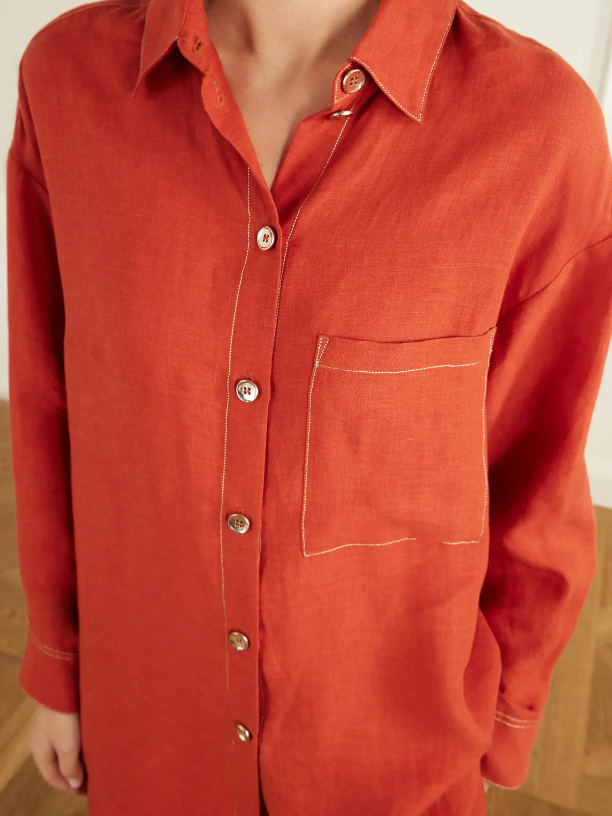 Eres Flashing Woven Linen Shirt